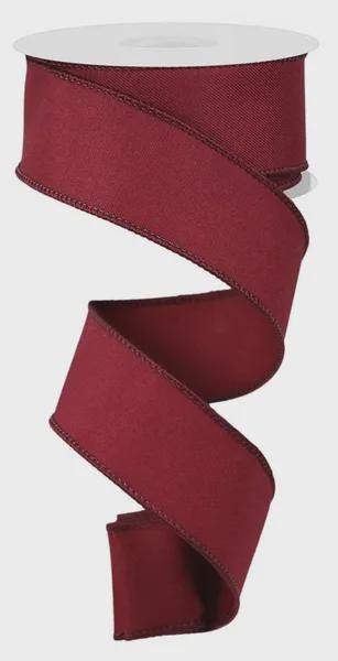 Solid Maroon Wired Ribbon- Available in 1.5", 2.5", 4" x 10yds School Graduation Fall Christmas