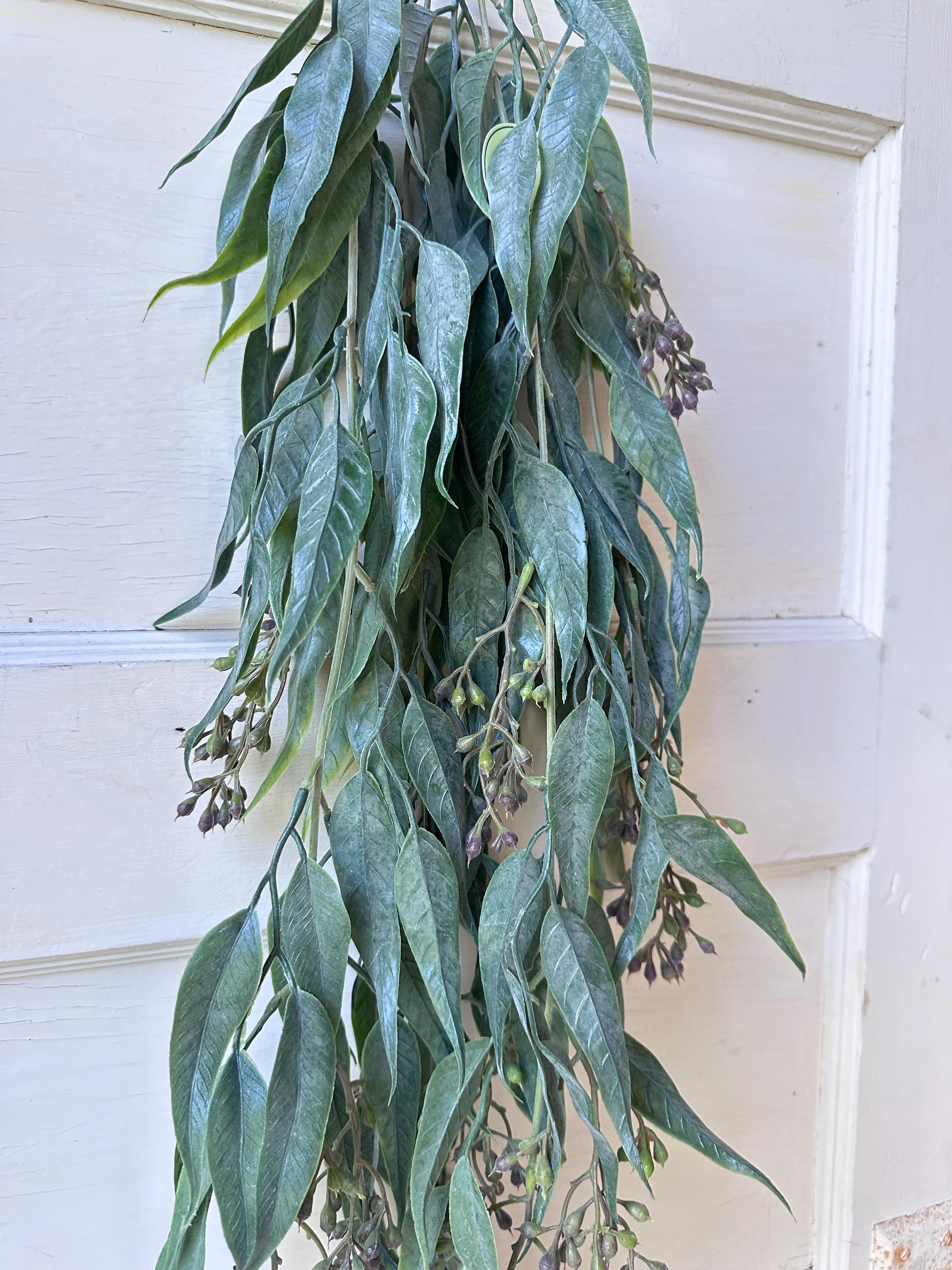 Hanging Seeded Eucalyptus Greenery Artificial Bush Fake Plant Shelf Decor Draping Trailing Faux Greenery for Bookcase Mantel or Basket