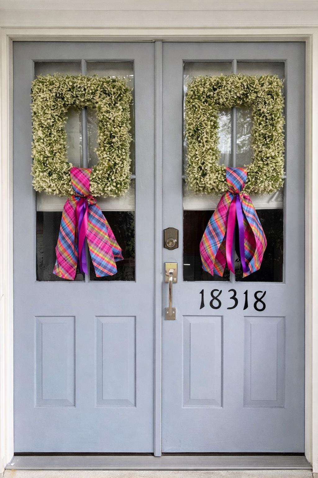 Plaid Ribbon for Wreath Summer Wreath Sash Bright Accent Wreath Sash Design Door Decor Spring Sash Craft Supply Colorful Trim Festive