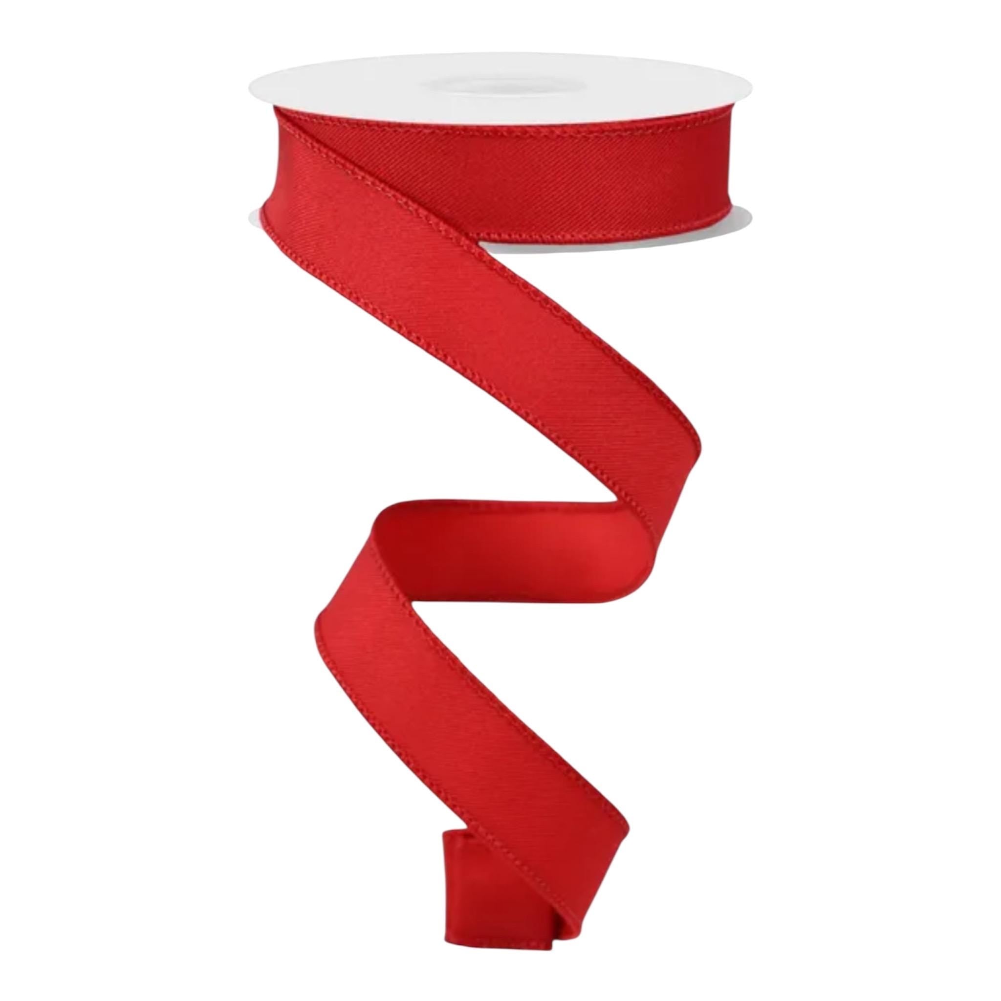Solid Red Wired Ribbon- Available in 7/8", 1.5", 2.5" x 10yds
