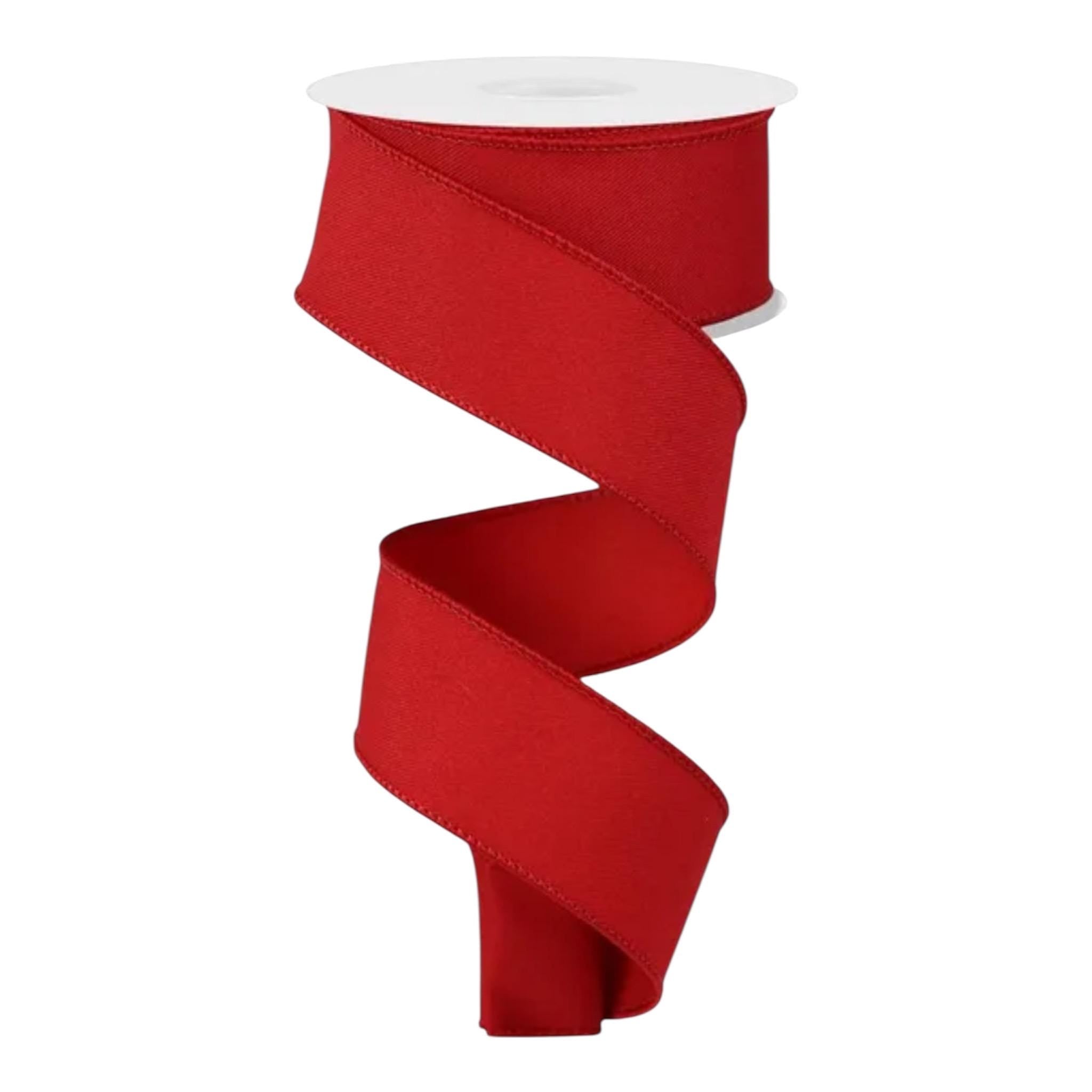 Solid Red Wired Ribbon- Available in 7/8", 1.5", 2.5" x 10yds