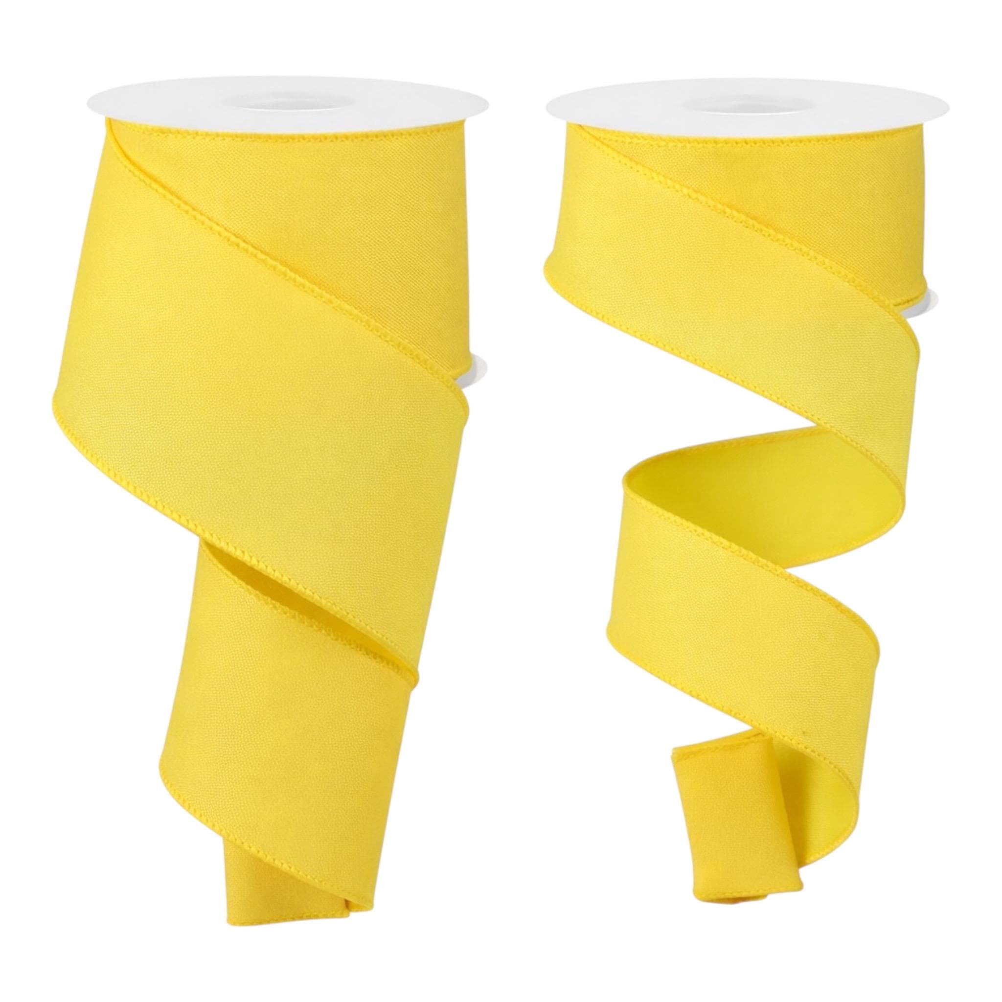 Solid Yellow Ribbon for Year Round 1.5",2.5" x 10yds