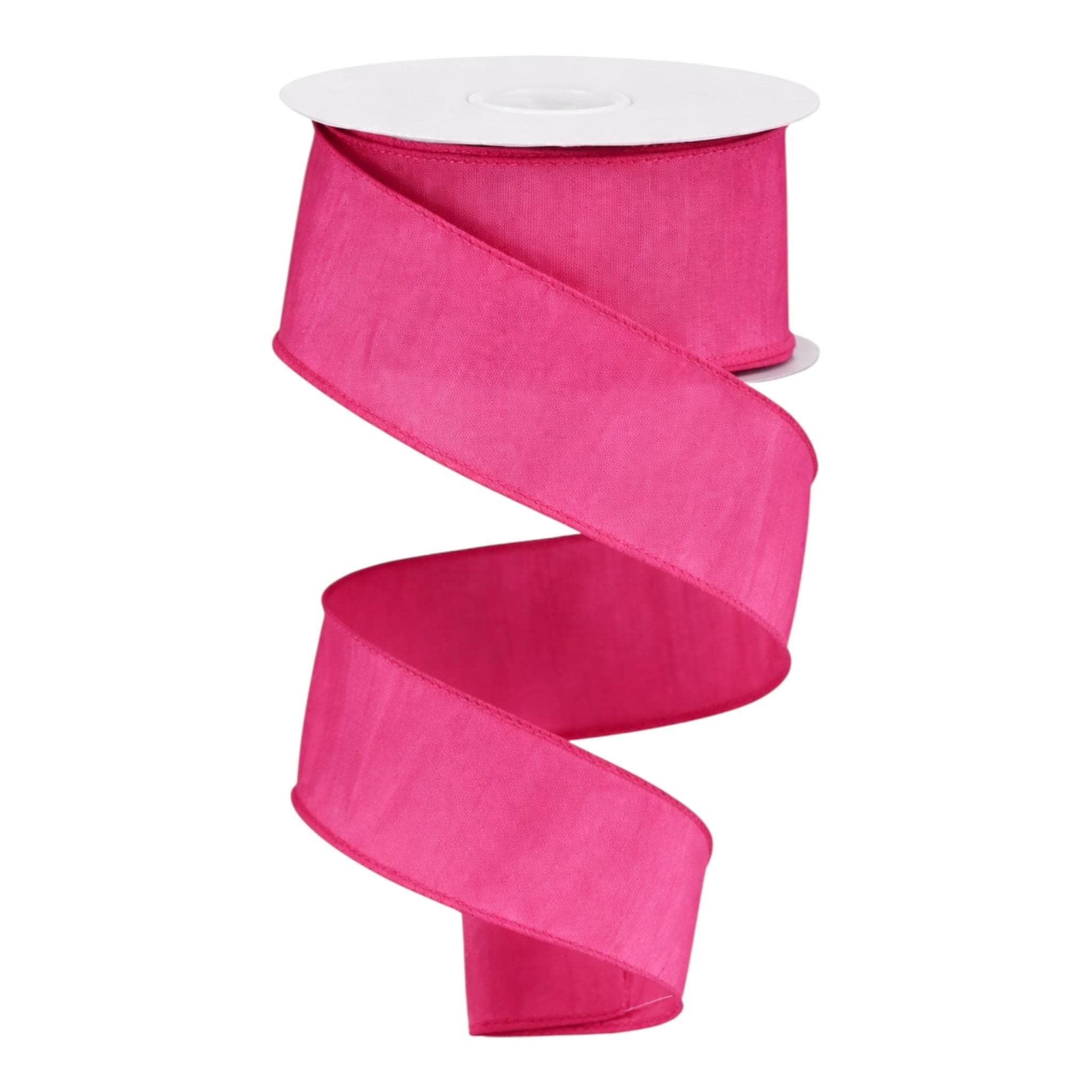 Hot Pink Ribbon Wire Ribbon for Wreath Making Craft Supply Bow Making Ribbon Summer Ribbon Breast Cancer Awareness