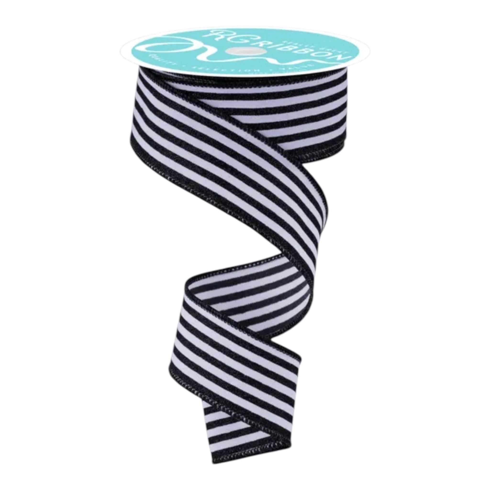 Black and White Striped Ribbon Farmhouse Wired Ribbon Wreath Ribbon Bow Making Gift Wrap Ribbon Wreath Supplies