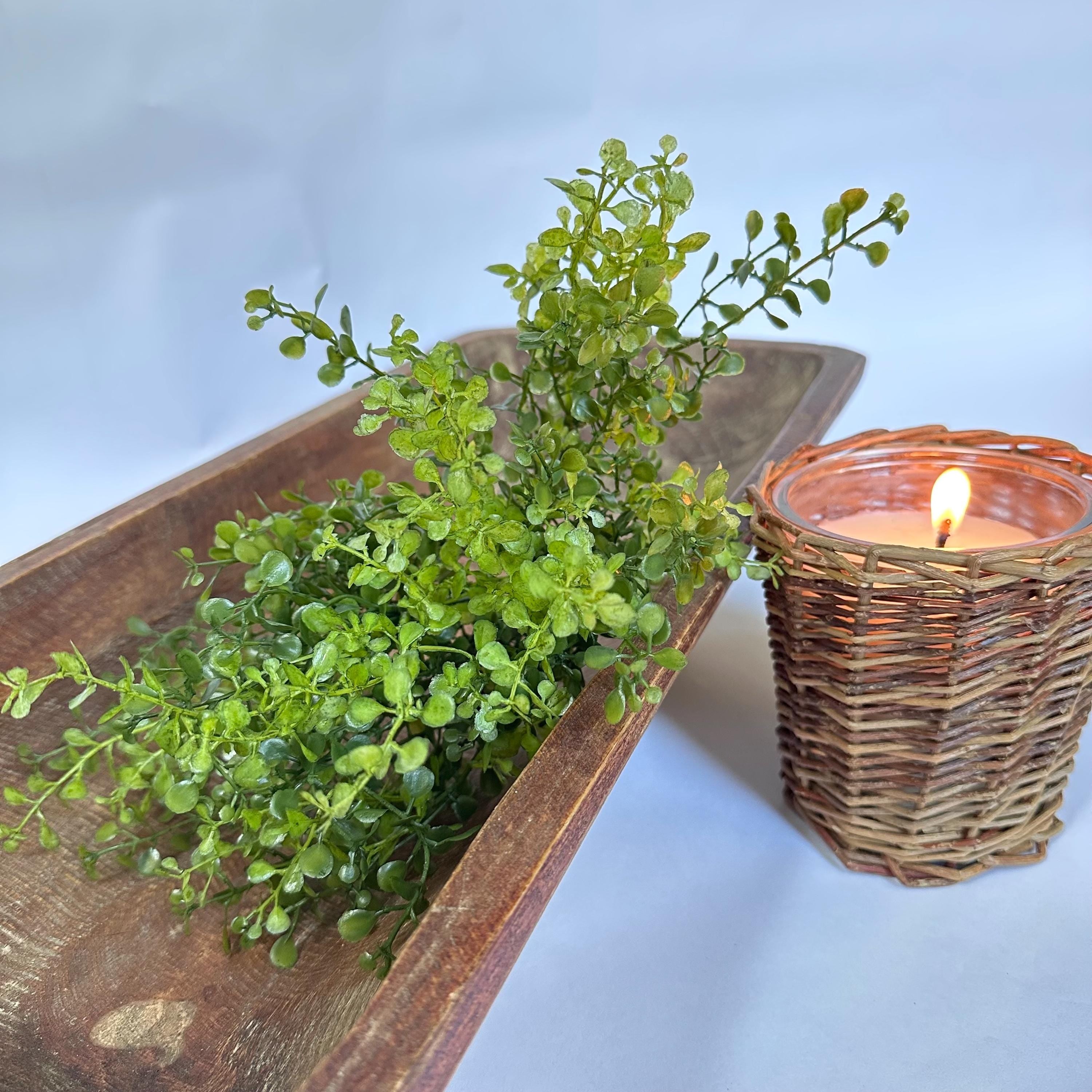 Artificial Button Fern Bush Faux Greenery Stem Shelf Decor Mantel Decor Floral Arrangement Filler Wreath Greenery