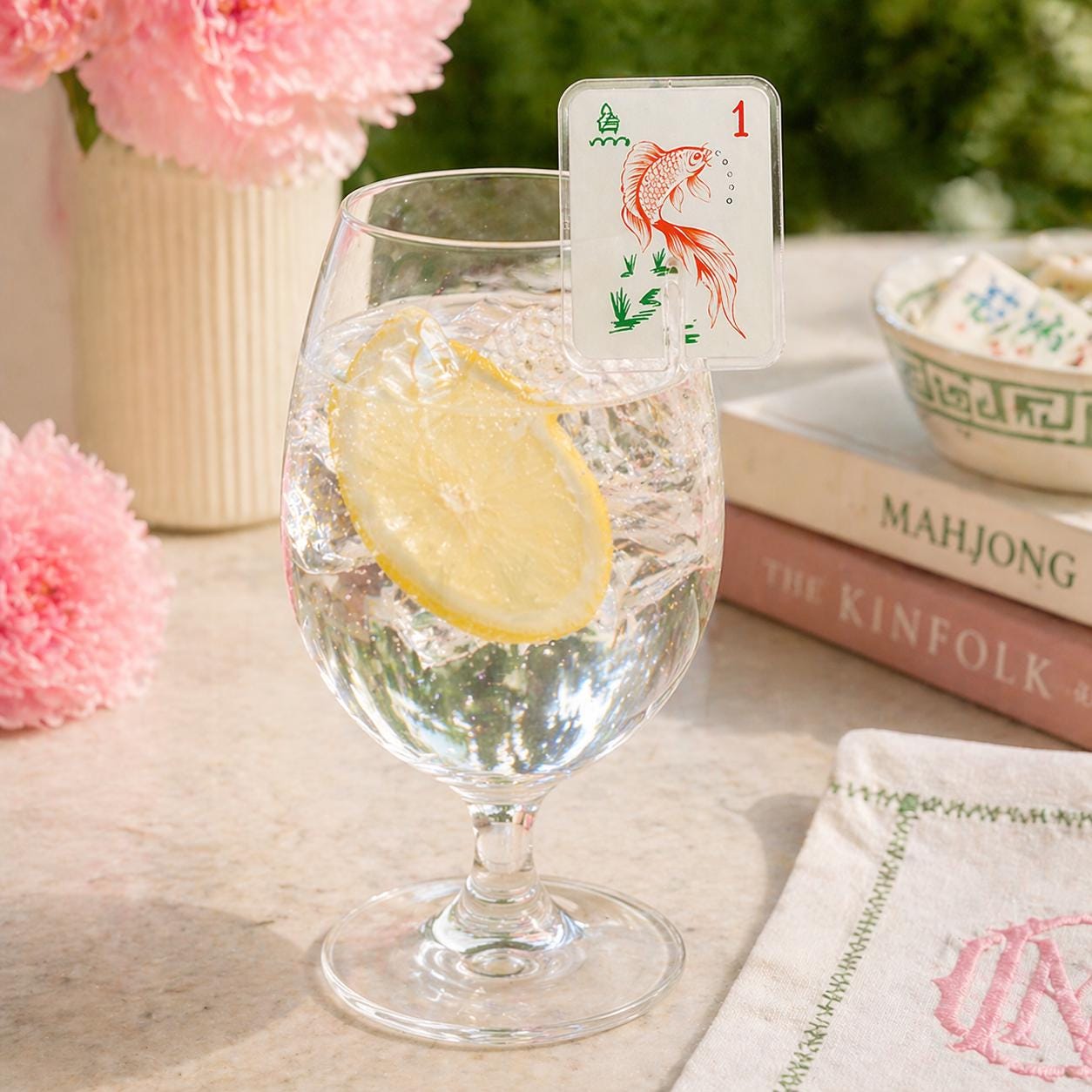 Mahjong Acrylic Drink Clips Set of 6, Wine Glass Markers, Mahjong Party Decor, Hostess Gift, Girls Night Entertaining