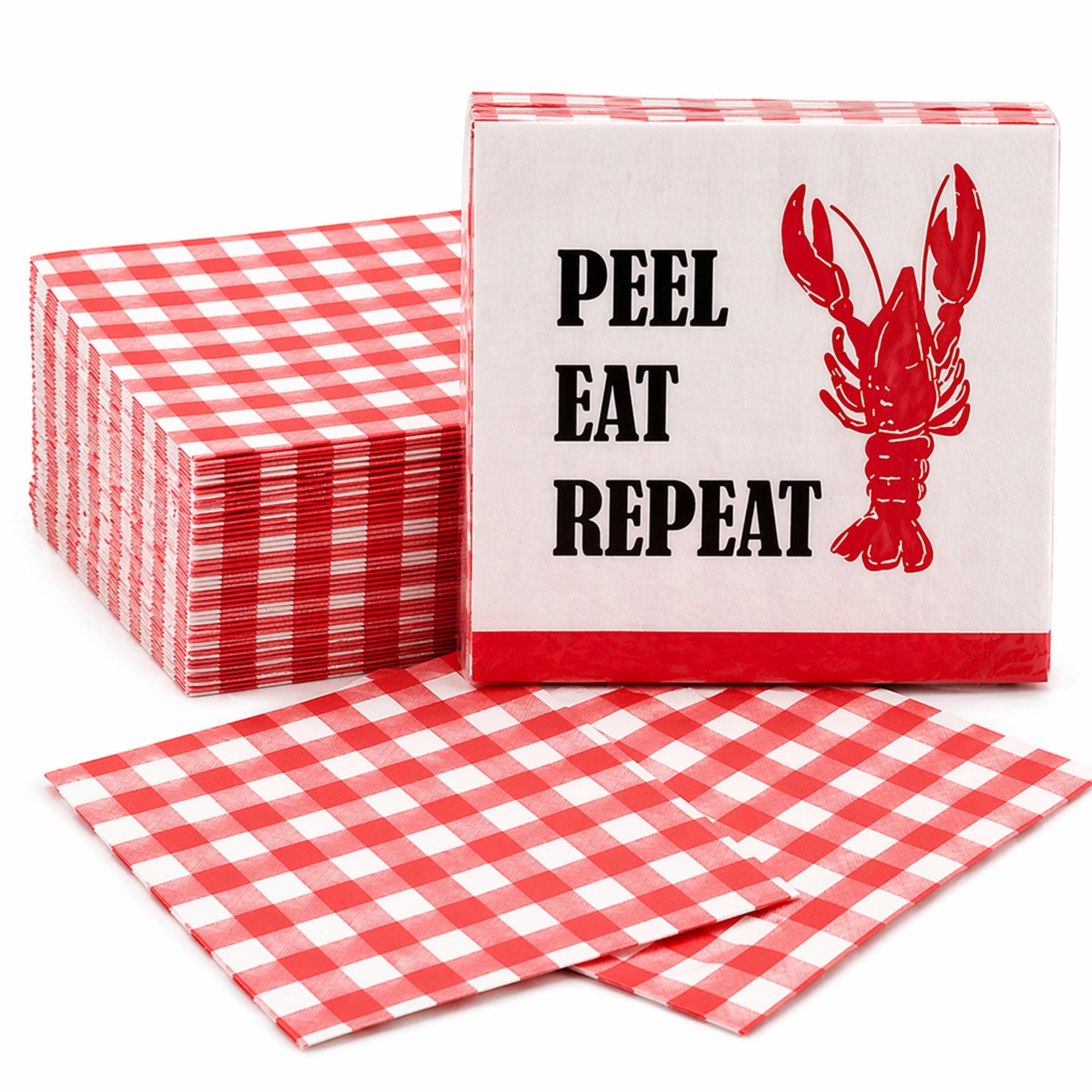Peel Eat Repeat Crawfish Boil Napkins - Pack of 20