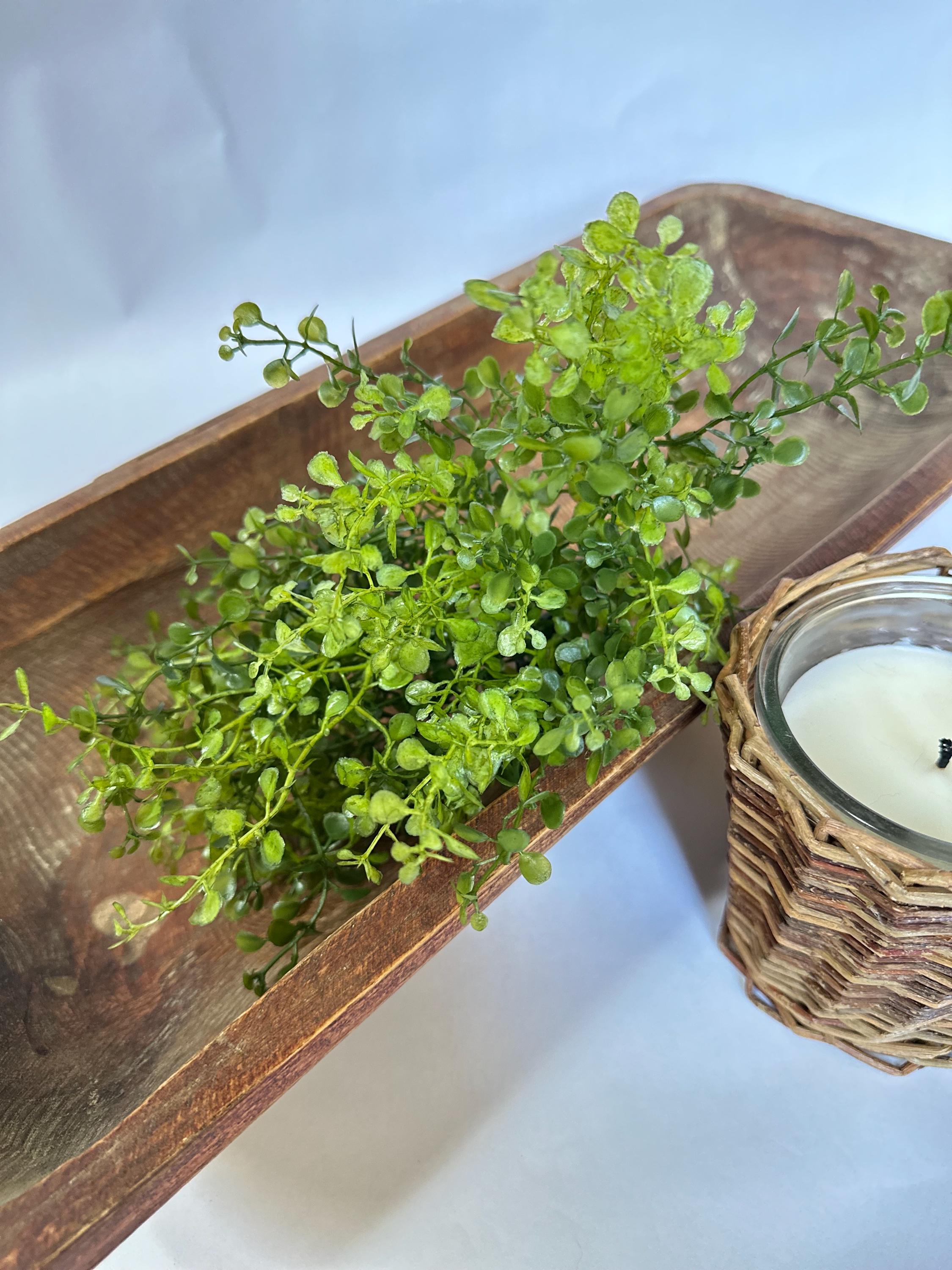 Artificial Button Fern Bush Faux Greenery Stem Shelf Decor Mantel Decor Floral Arrangement Filler Wreath Greenery