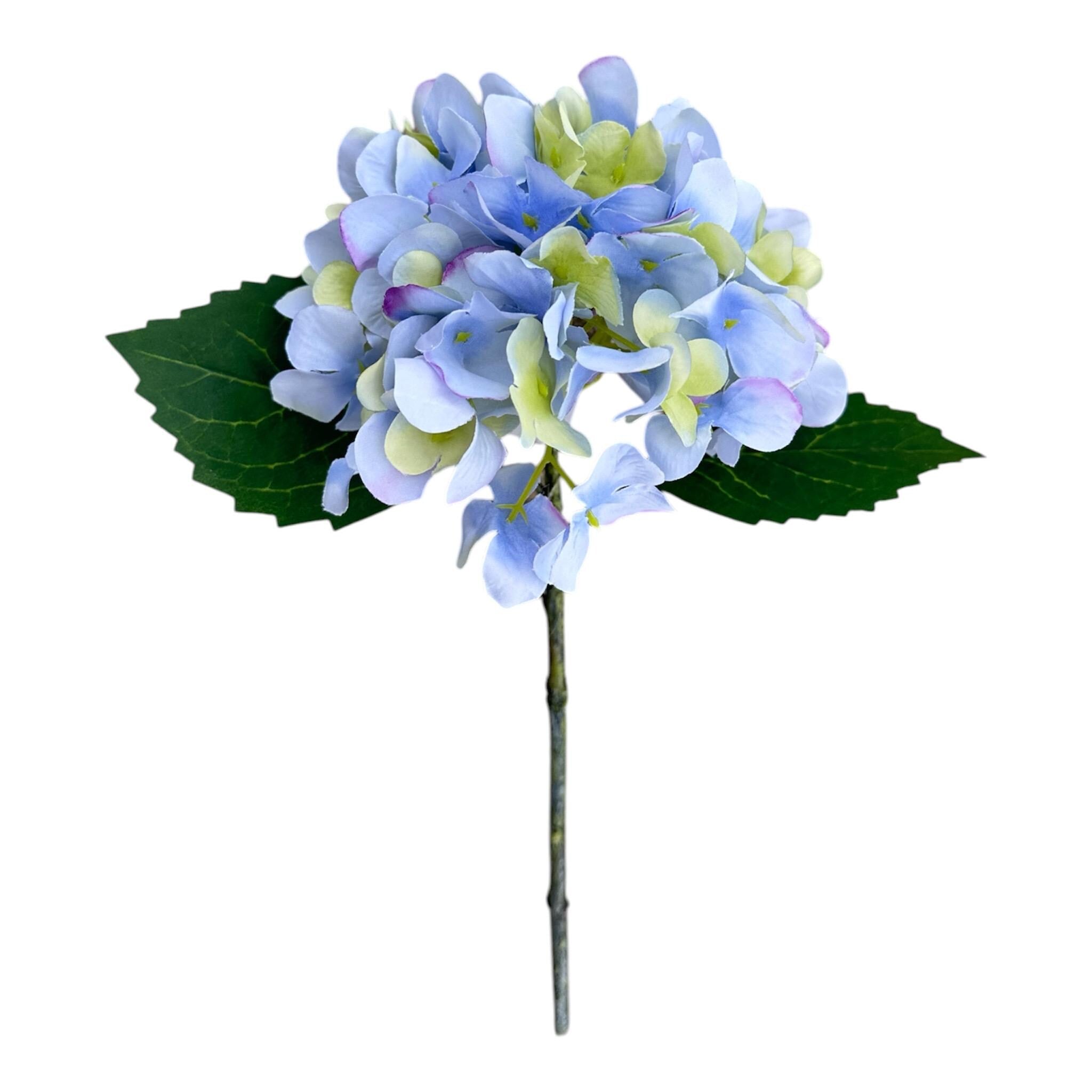 White Hydrangea Stem 18 Inch Faux Hydrangea Flower – Realistic Artificial Floral for Home Decor and Weddings