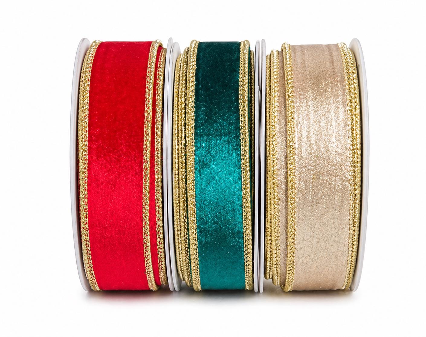 Velvet Ribbon for Christmas Tree Decoration Trim Elegant Gift Wrap Ribbon Wire Edge Ribbon Bow Making Holiday Wreath Design Green
