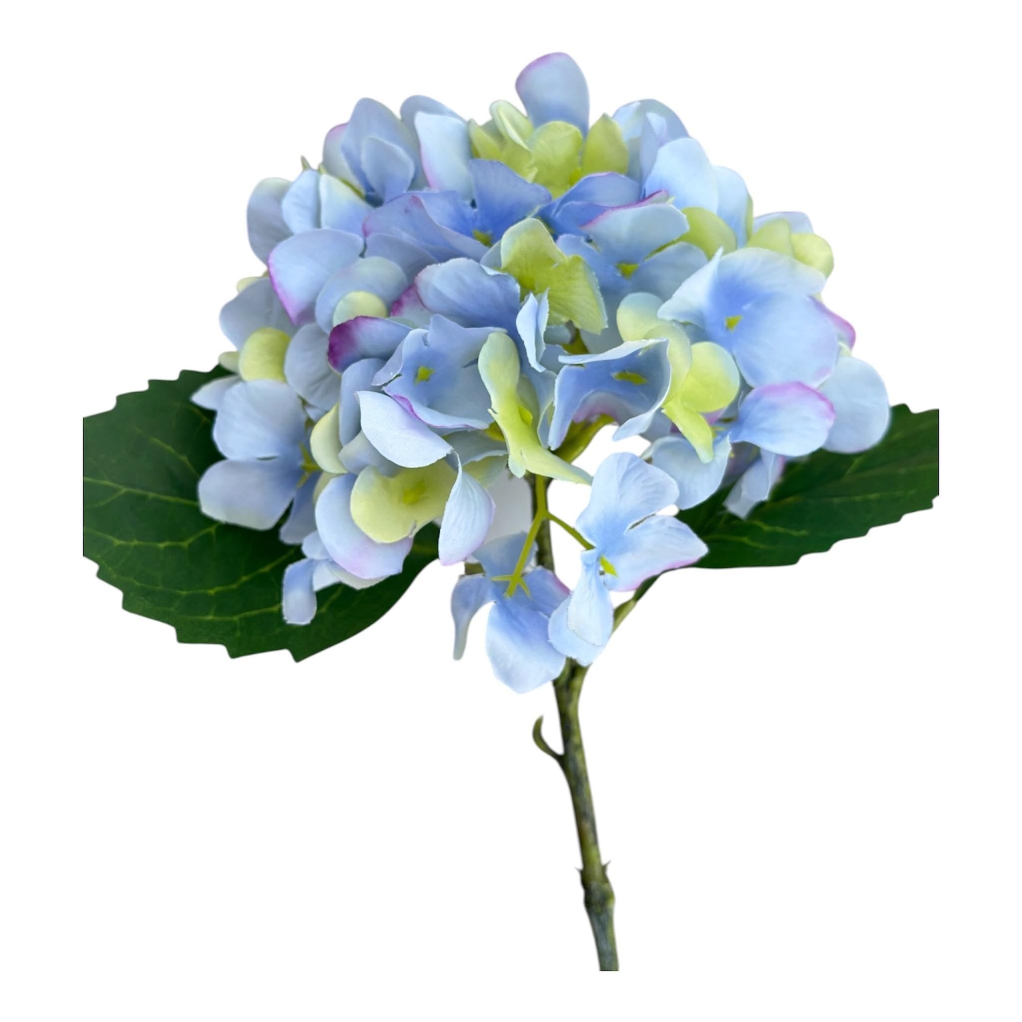 White Hydrangea Stem 18 Inch Faux Hydrangea Flower – Realistic Artificial Floral for Home Decor and Weddings