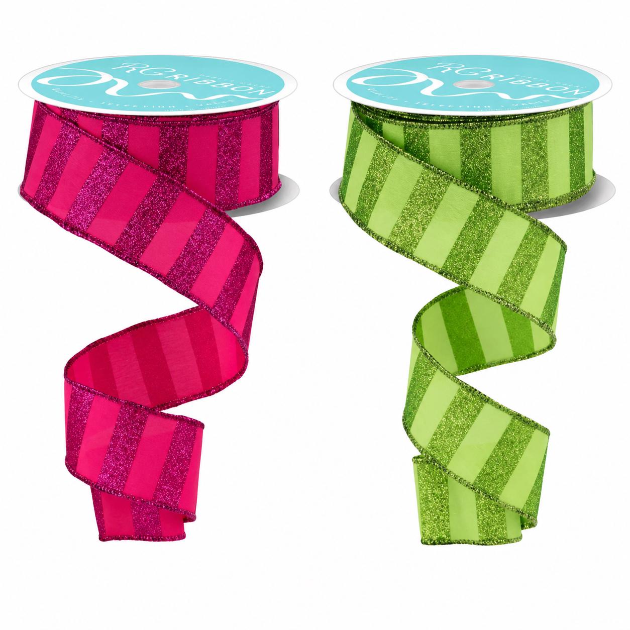 Wired Stripe Ribbon for Wreath Making Craft Supply for Bows Gift Wrap Party Decor Halloween Ribbon Fall Ribbon Summer Ribbon