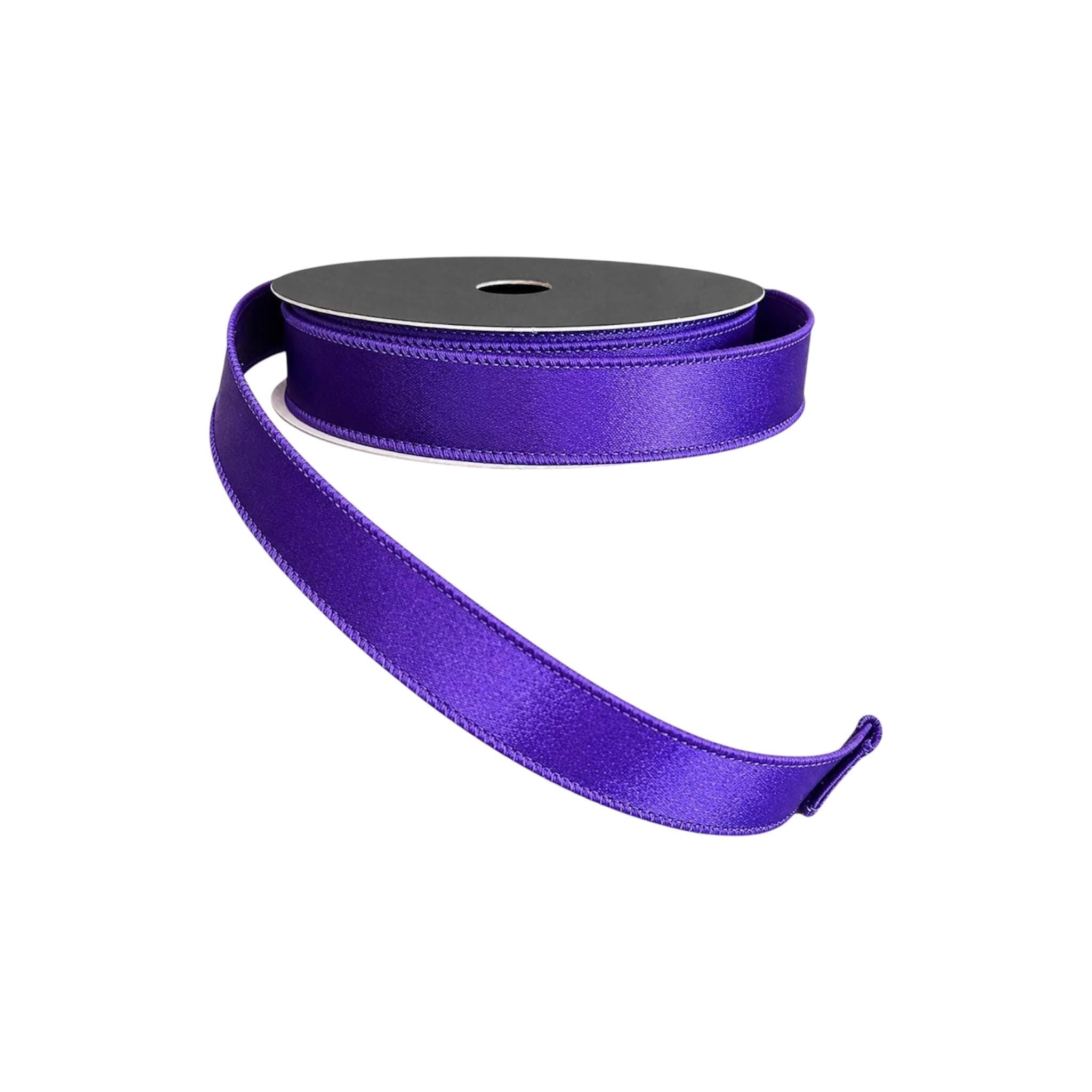 Purple Halloween Wired Ribbon Luxury Farrisilk Satin Ribbon for Wreath Bows Decorative Ribbon Craft Supply