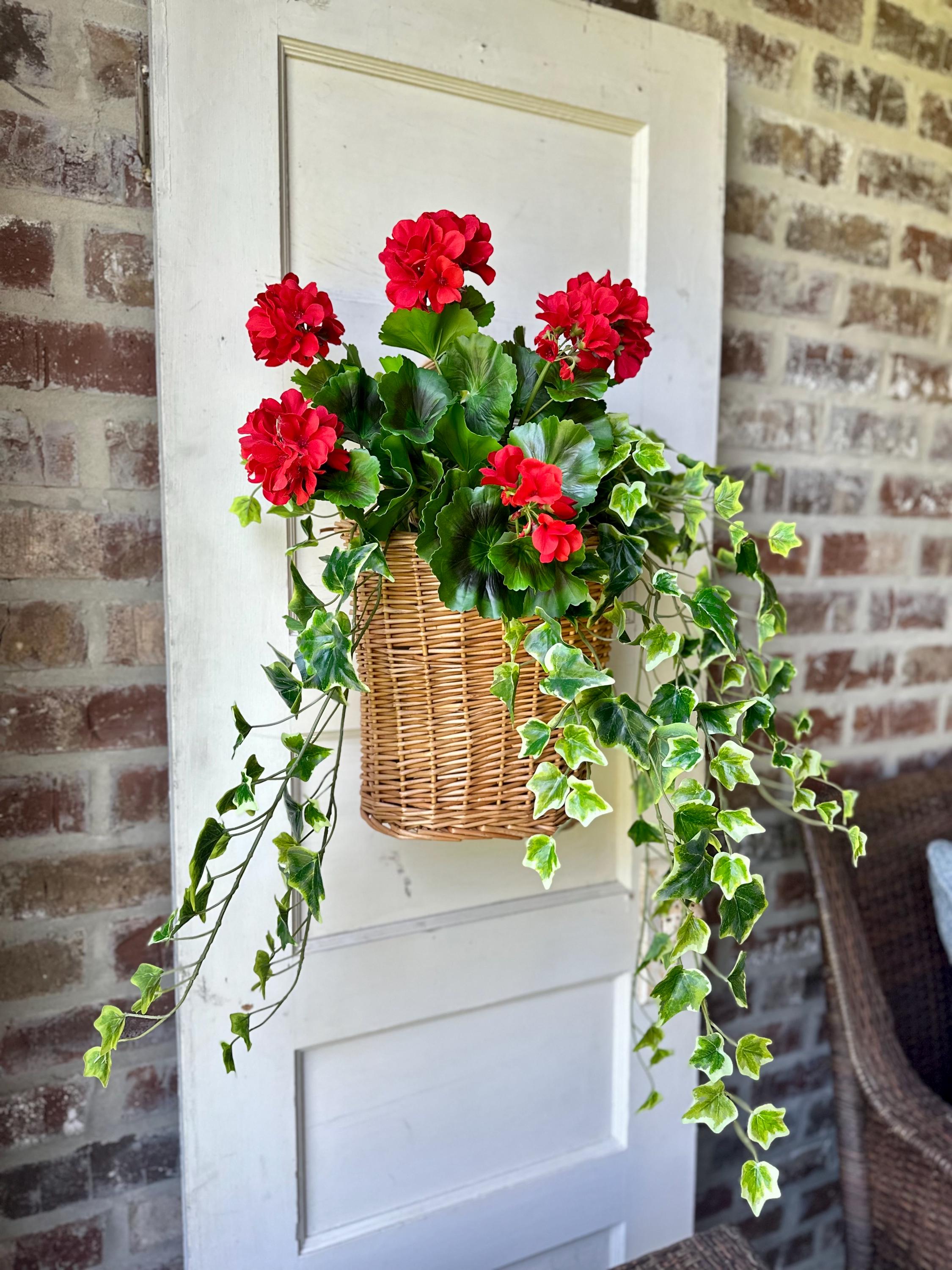 Variegated Ivy Bush Real Touch Faux Greenery Trailing Ivy Stem Front Door Basket Decor Indoor Greenery
