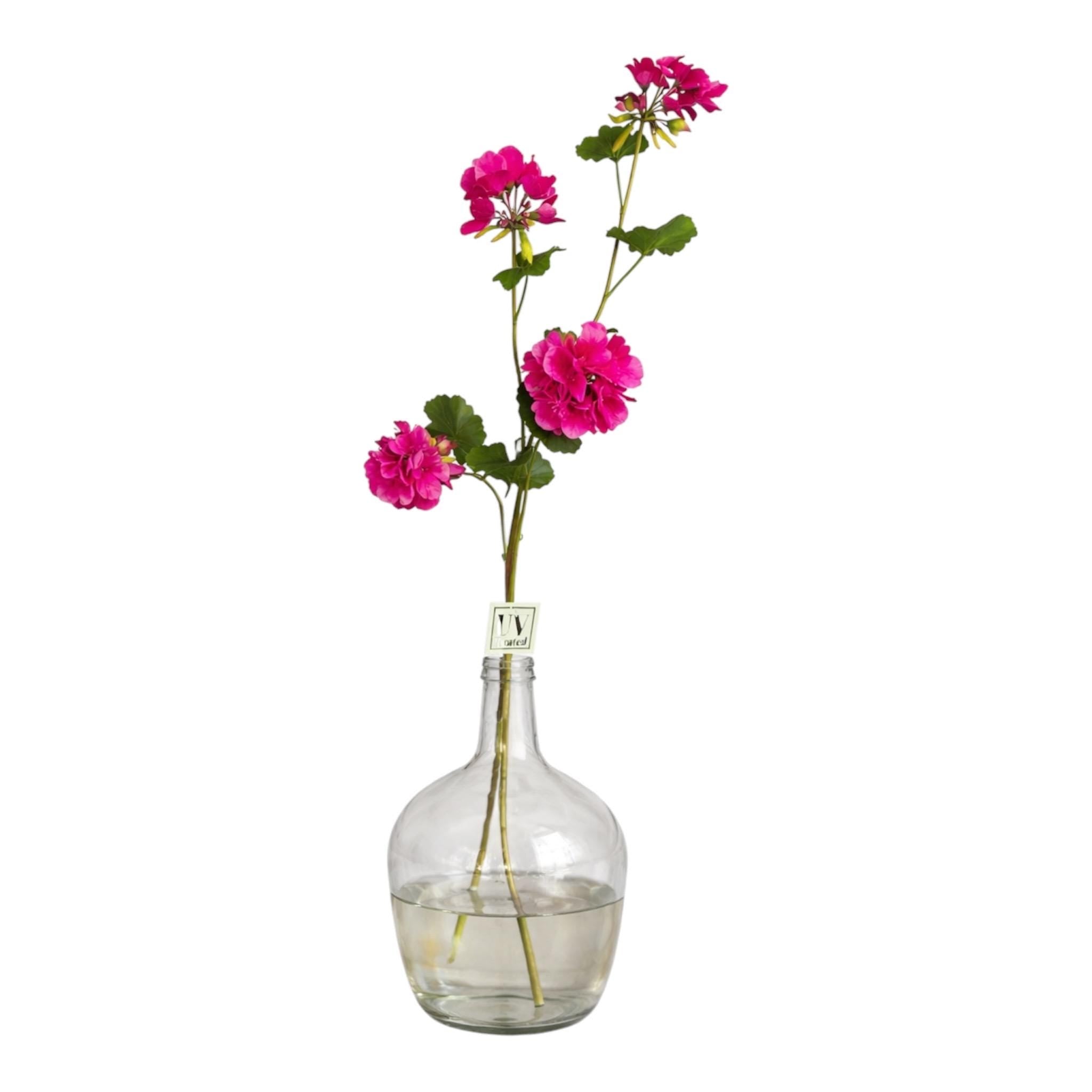 UV Faux Geranium Bush & Stem | Outdoor Artificial Geranium Flowers for Planters, Front Porch Pots & Outdoor Decor