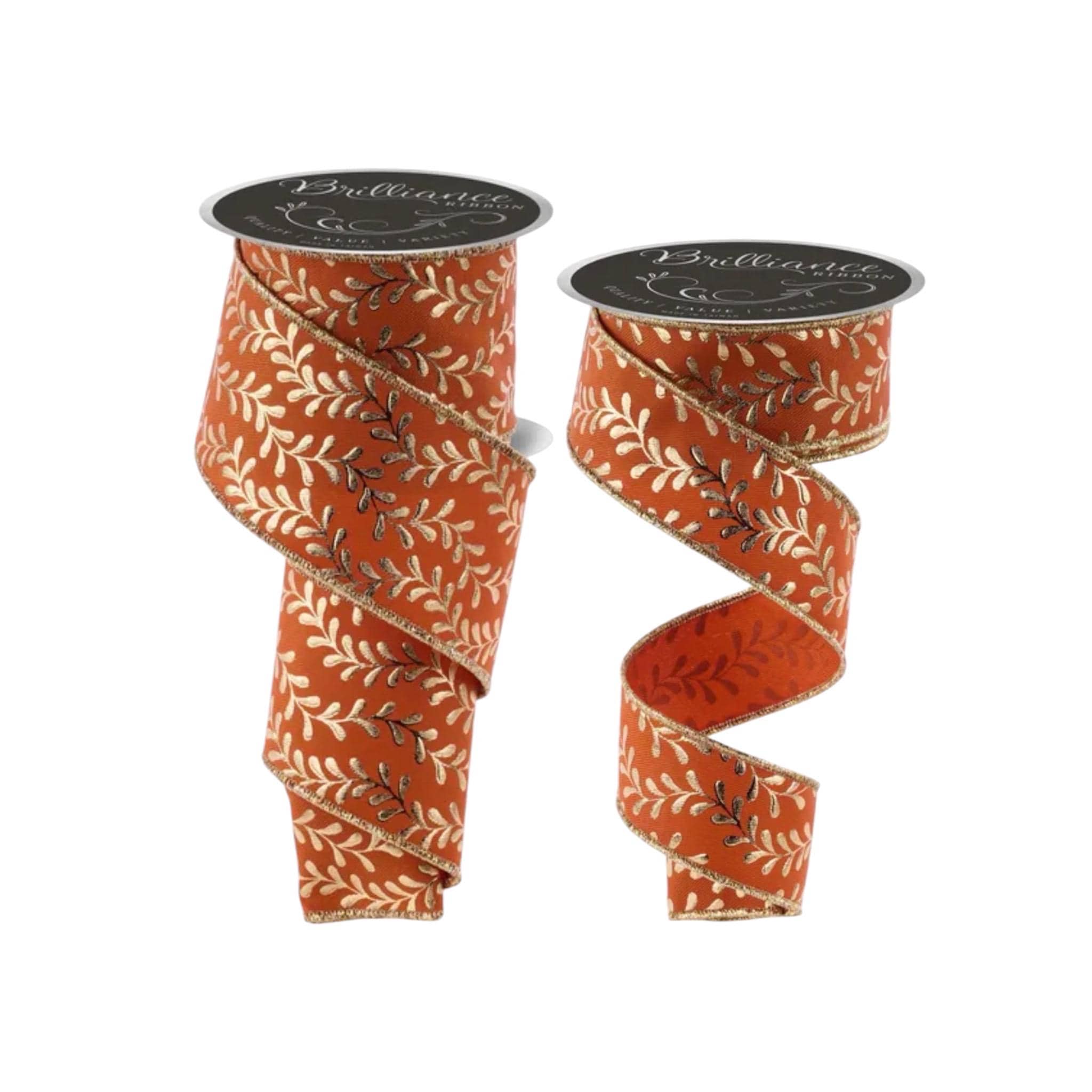 Orange Fall Leaf Ribbon Wired Edge Ribbon Autumn Ribbon Thanksgiving Ribbon Wreath Ribbon Bow Making Ribbon Craft Supply 10 Yard Roll
