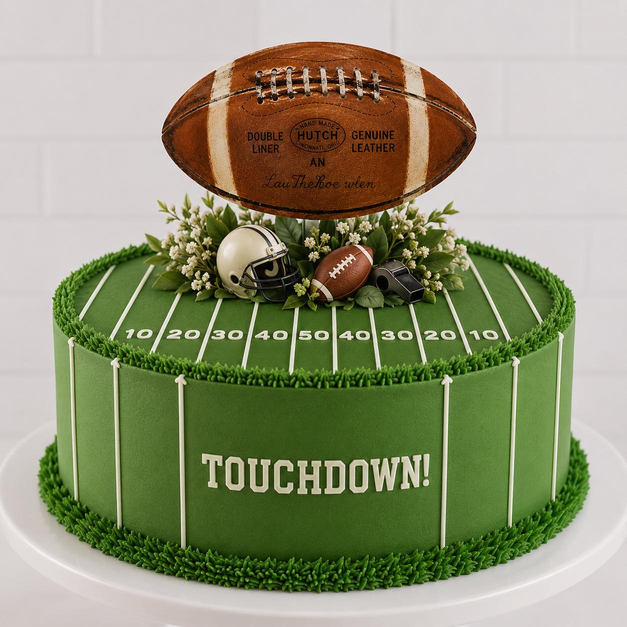 Vintage Football Acrylic Cake Topper Football Party Decor Football Birthday Cake Topper Sports Cake Decoration Reusable Acrylic Topper