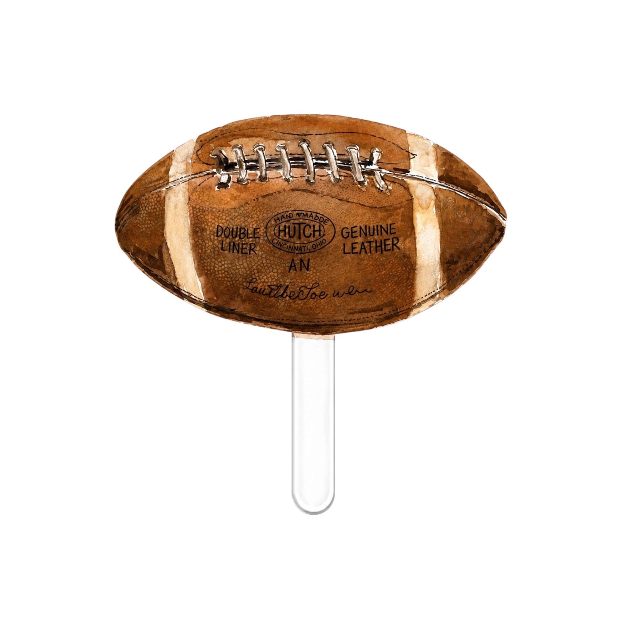 Vintage Football Acrylic Cake Topper Football Party Decor Football Birthday Cake Topper Sports Cake Decoration Reusable Acrylic Topper