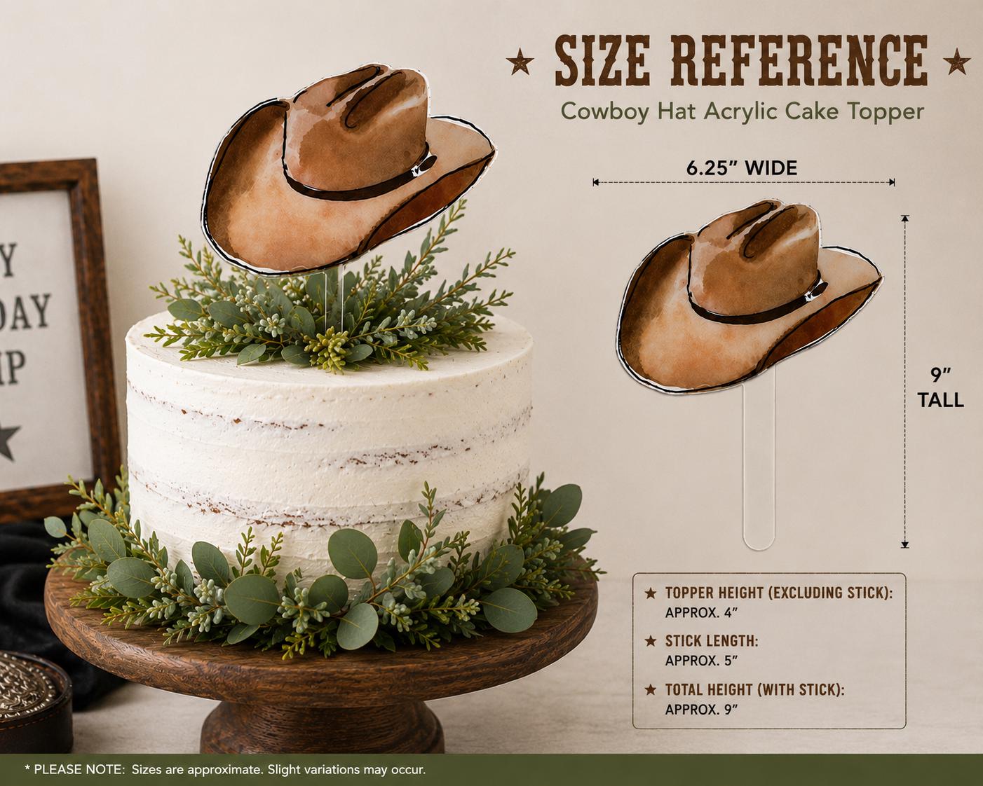 Cowboy Hat Acrylic Cake Topper Western Birthday Cake Topper Cowgirl Party Decor Rodeo Party Decoration Western Theme Cake Topper