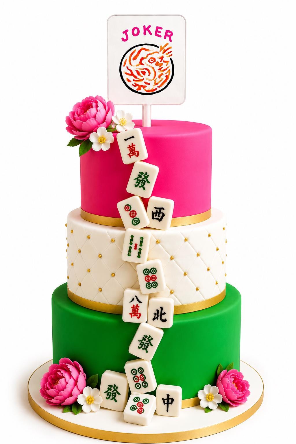 Mahjong Joker Tile Acrylic Cake Topper Mahjong Party Decor Mahjong Birthday Cake Topper Mahjong Queen Party Reusable Acrylic Topper