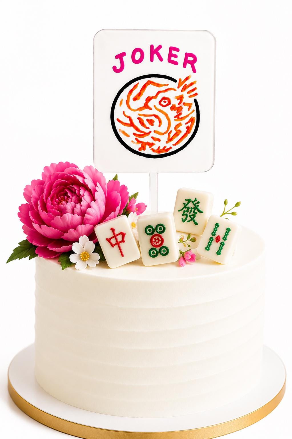 Mahjong Tile Cake Topper | Joker Tile Acrylic Party Decoration
