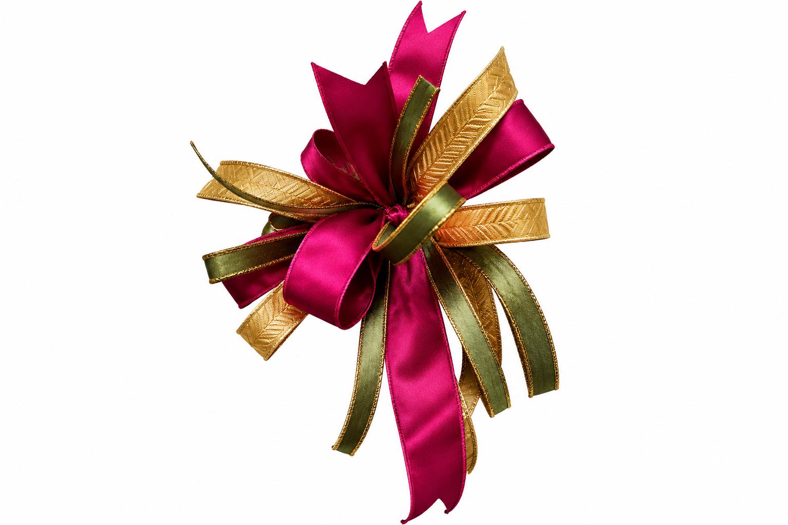 ohn Mark Fuchsia Satin Wired Ribbon | Premium Designer Ribbon for Wreaths, Bows & Floral Designs