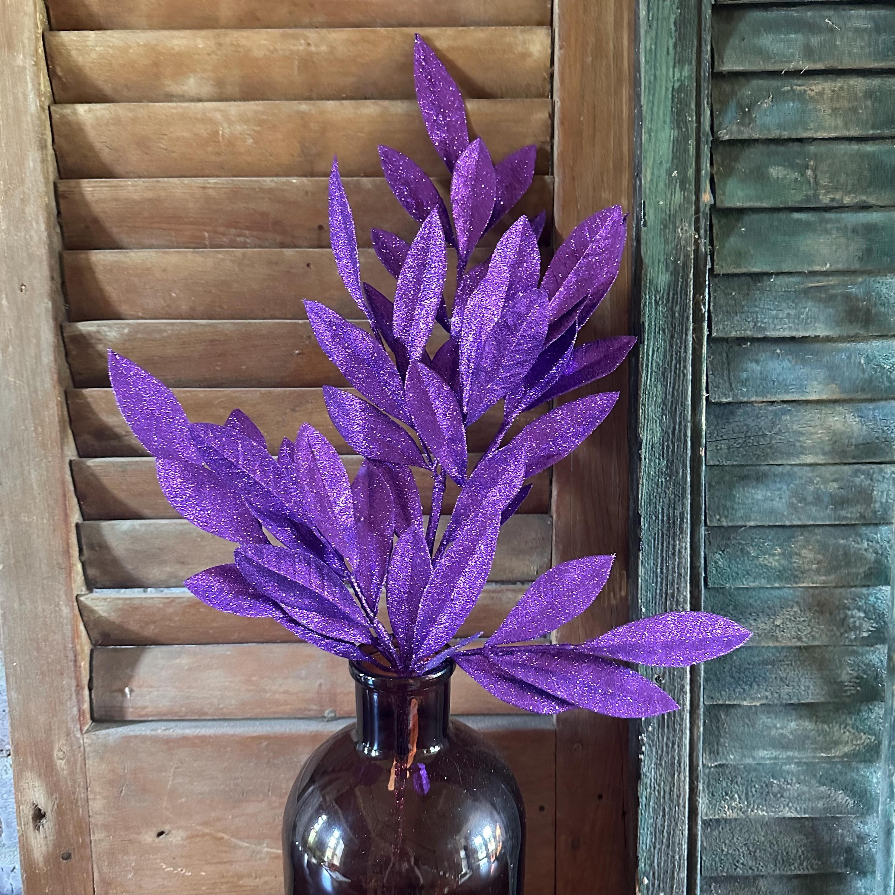 Purple Bay Leaf Spray 23"L