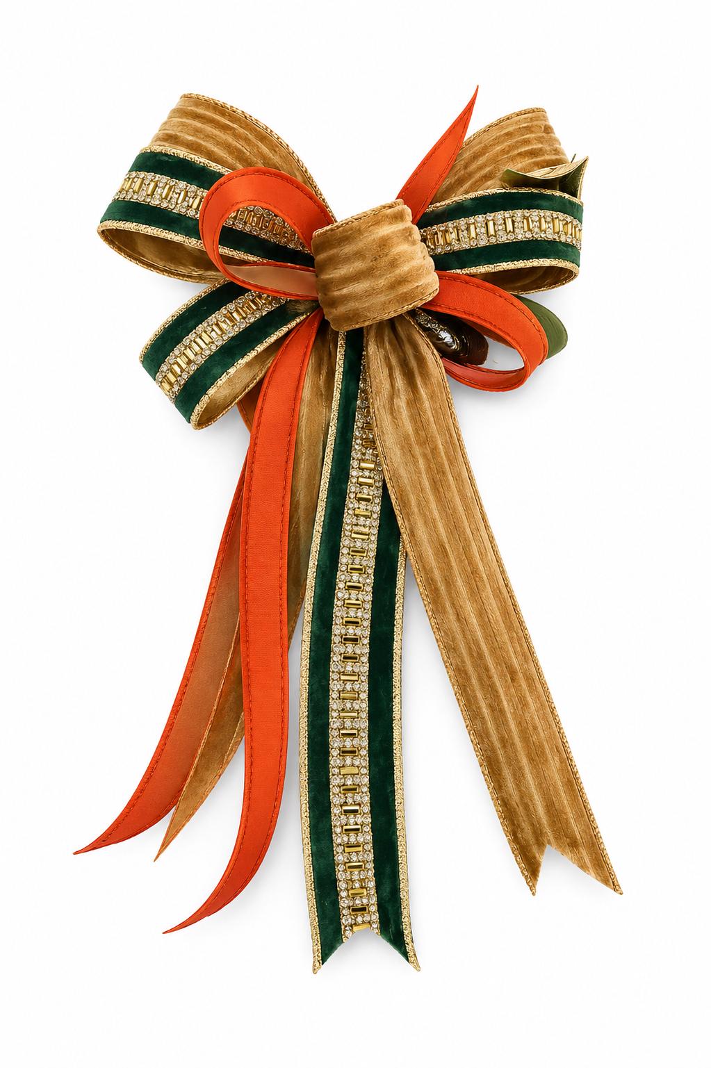 Orange Wired Ribbon, Fall Ribbon, Designer Ribbon, Wreath Ribbon, Bow Making Ribbon, John Mark Ribbon, High Quality ribbon