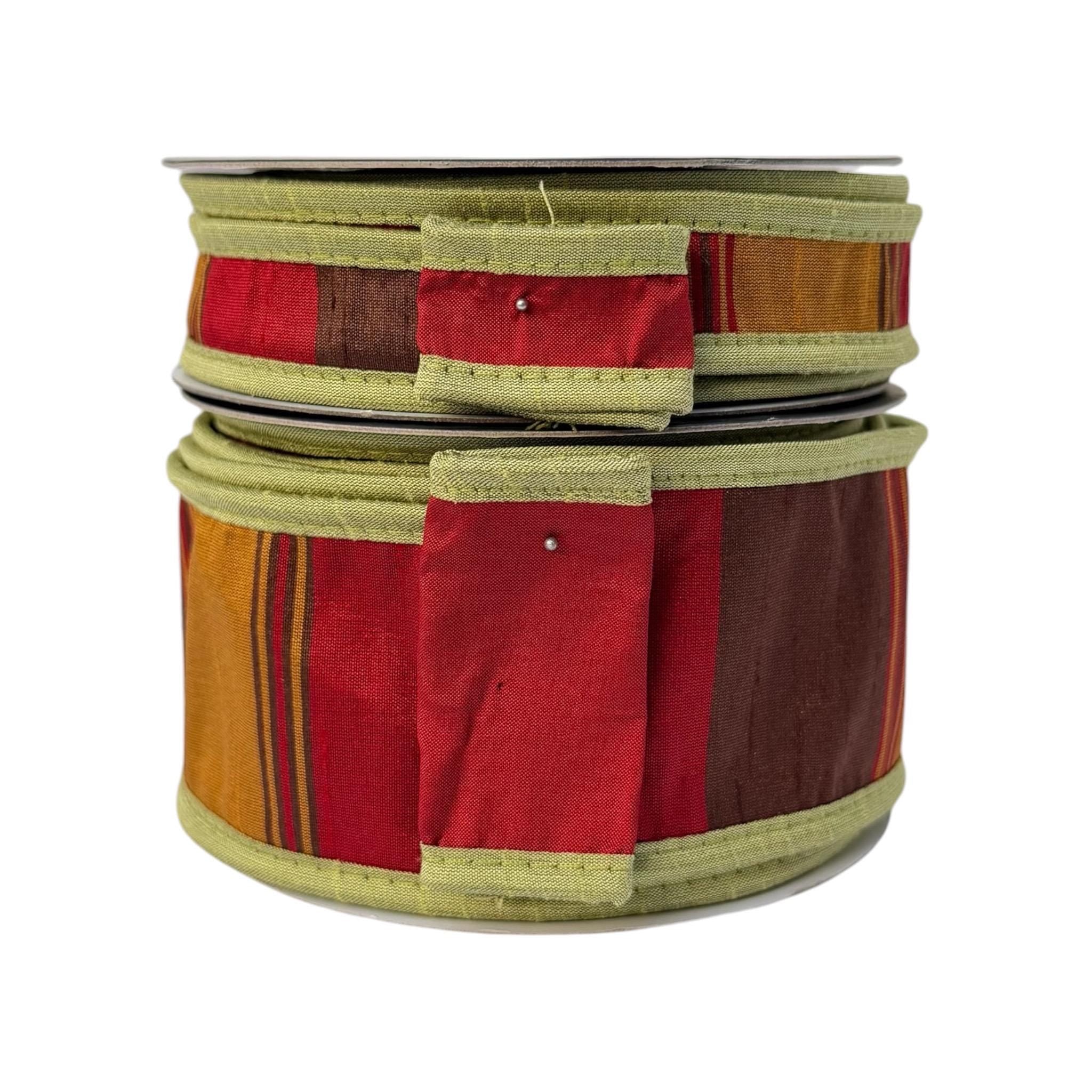 John Mark Harvest Striped Wired Ribbon | Premium Designer Ribbon for Wreaths, Bows & Fall Decorating