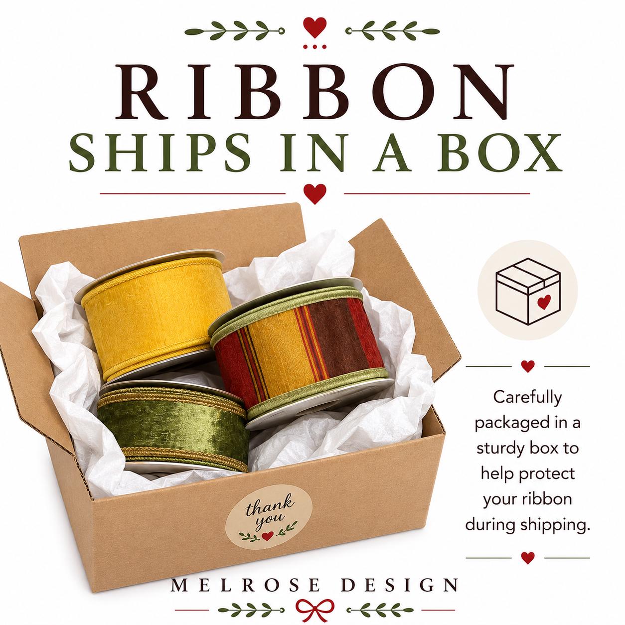 John Mark Harvest Striped Wired Ribbon | Premium Designer Ribbon for Wreaths, Bows & Fall Decorating