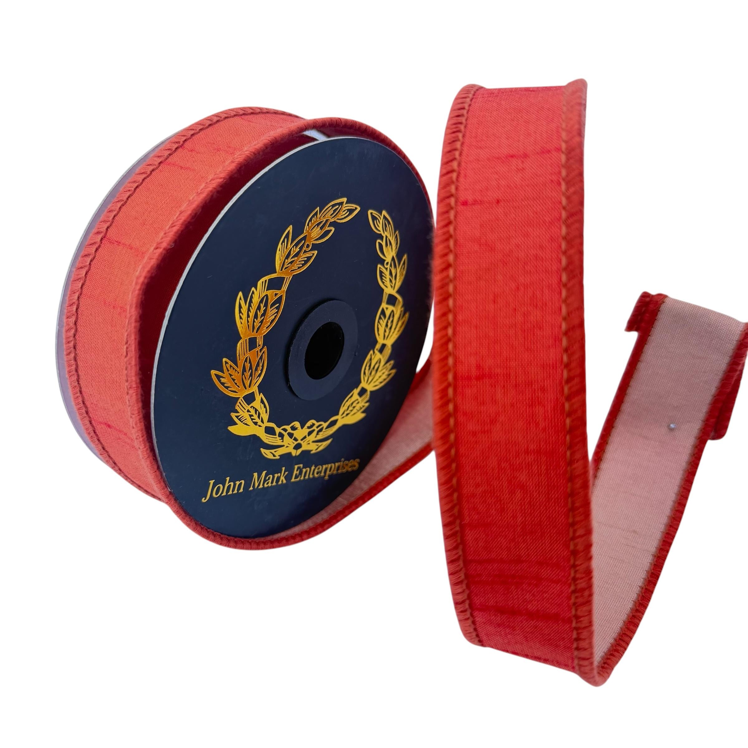 Orange Wired Ribbon, Fall Ribbon, Designer Ribbon, Wreath Ribbon, Bow Making Ribbon, John Mark Ribbon, High Quality ribbon
