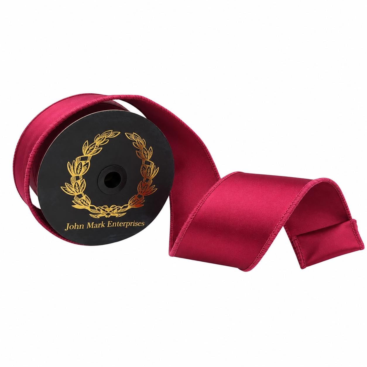 ohn Mark Fuchsia Satin Wired Ribbon | Premium Designer Ribbon for Wreaths, Bows & Floral Designs