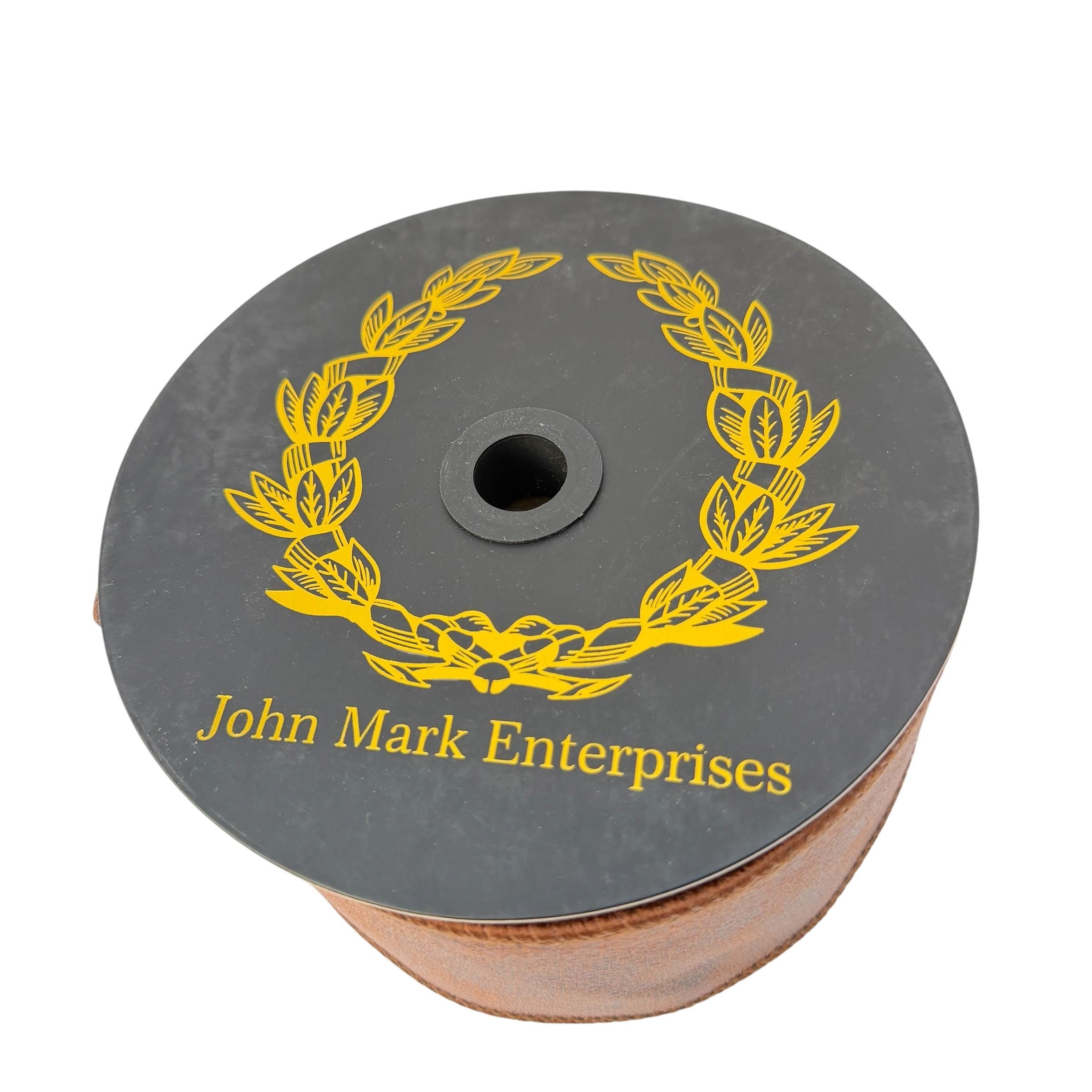 John Mark Faux Leather Wired Ribbon | Premium Rexine Suede Designer Ribbon for Wreaths, Bows, Western & Rustic Décor