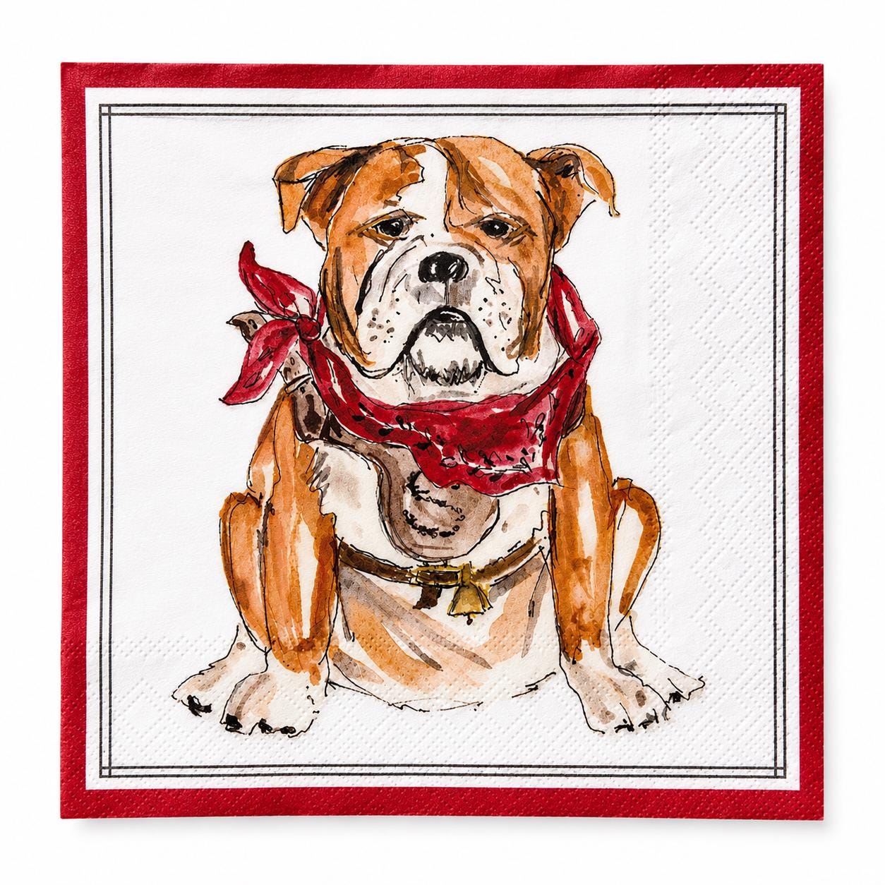 Football Beverage Napkins, Hostess Gift, Dog Lover Gift, School Spirit Party, College Football, Football Fan Gift, Bulldog Napkins