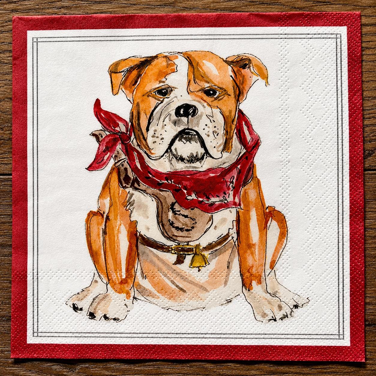 Football Beverage Napkins, Hostess Gift, Dog Lover Gift, School Spirit Party, College Football, Football Fan Gift, Bulldog Napkins