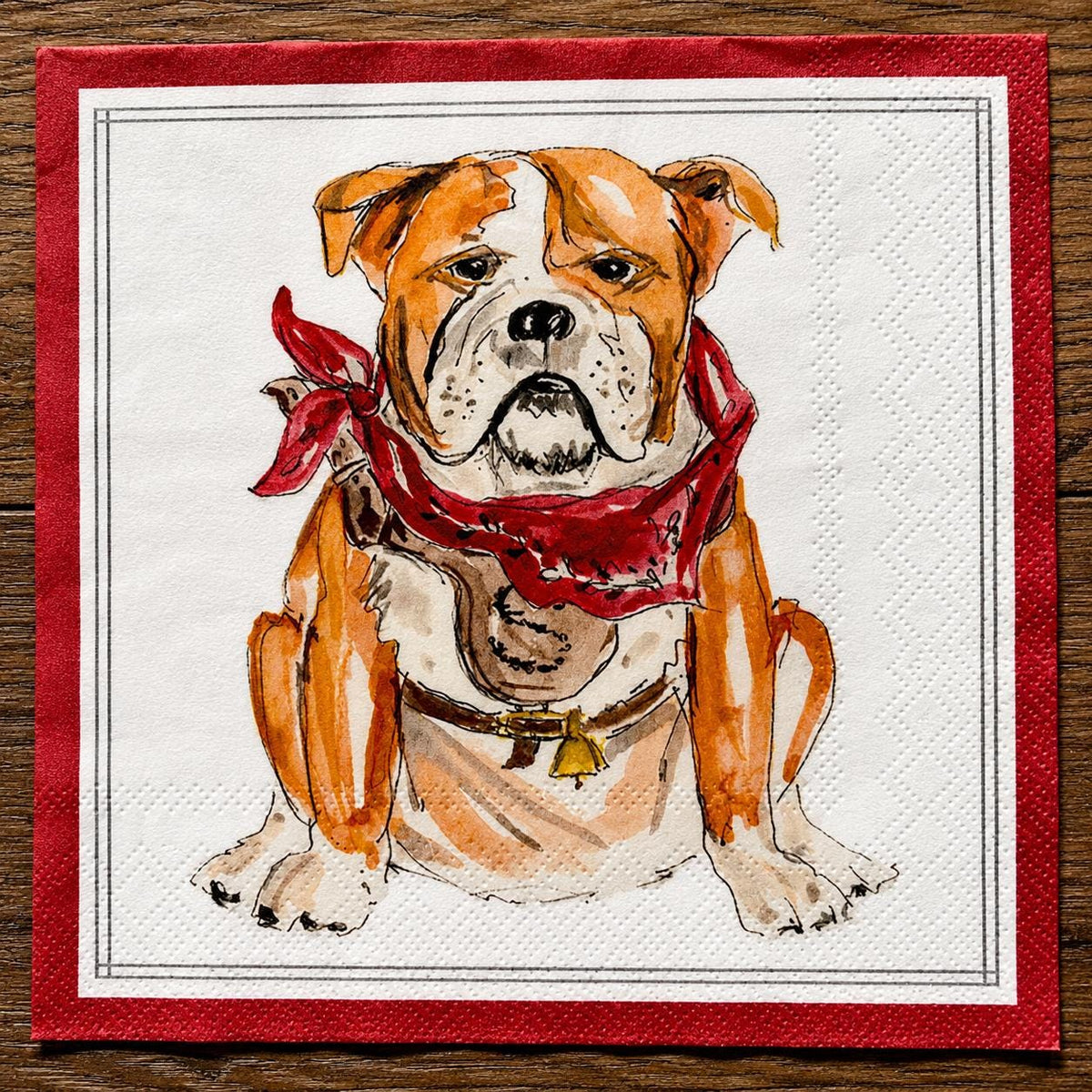 Bulldog Football Beverage Napkins | Game Day Napkins