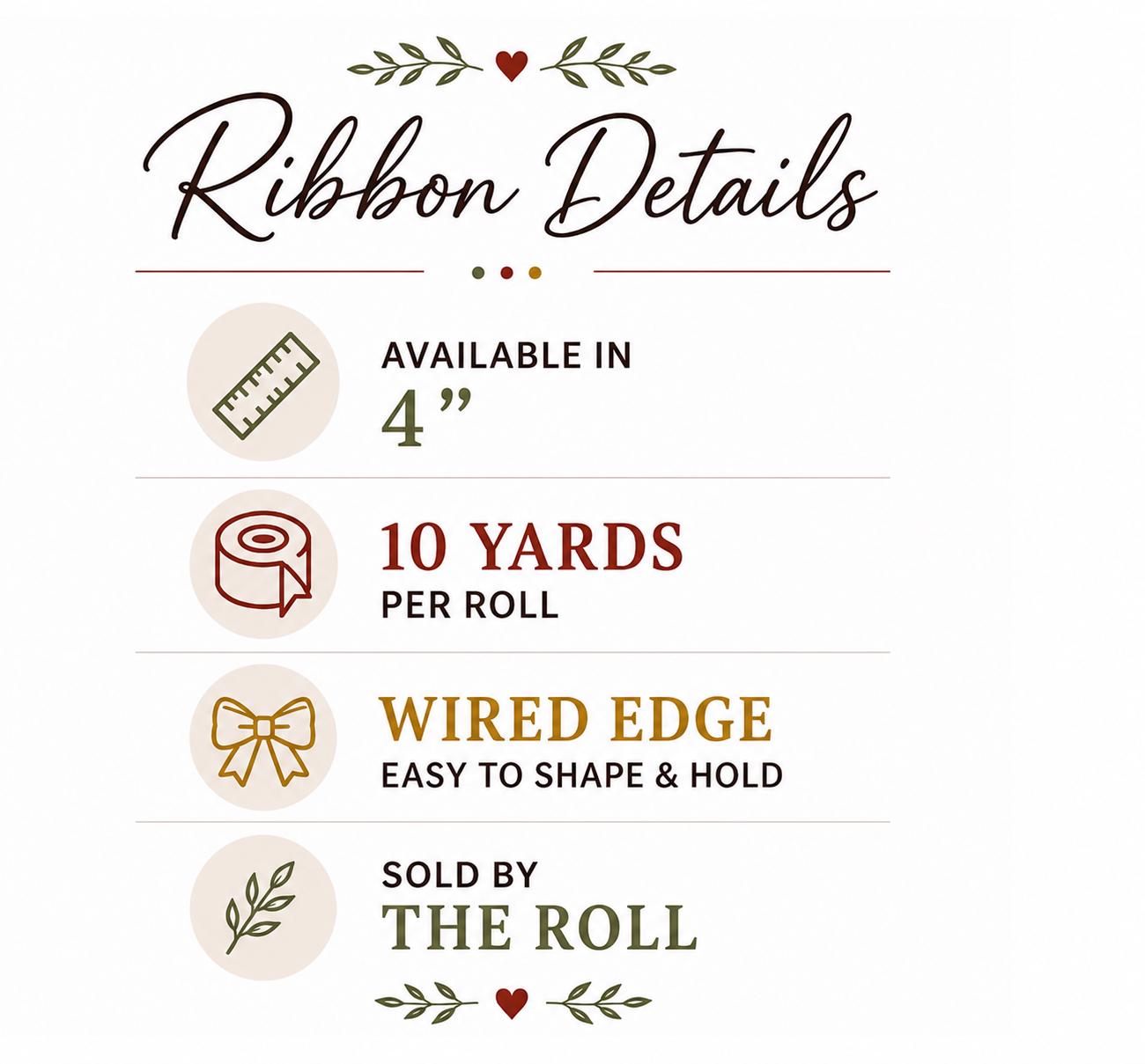 Pink Velvet Ribbon with Green Trim – 4” Wired