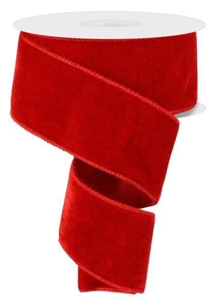Luxury Velvet Ribbon Premium Wired Edge Collection Multiple Size Options Satin Backed Material Professional Grade Quality Perfect Holiday Projects Tree Trimming Gift Wrapping Bow Making Craft Supply Wedding Events Elegant Design Red White