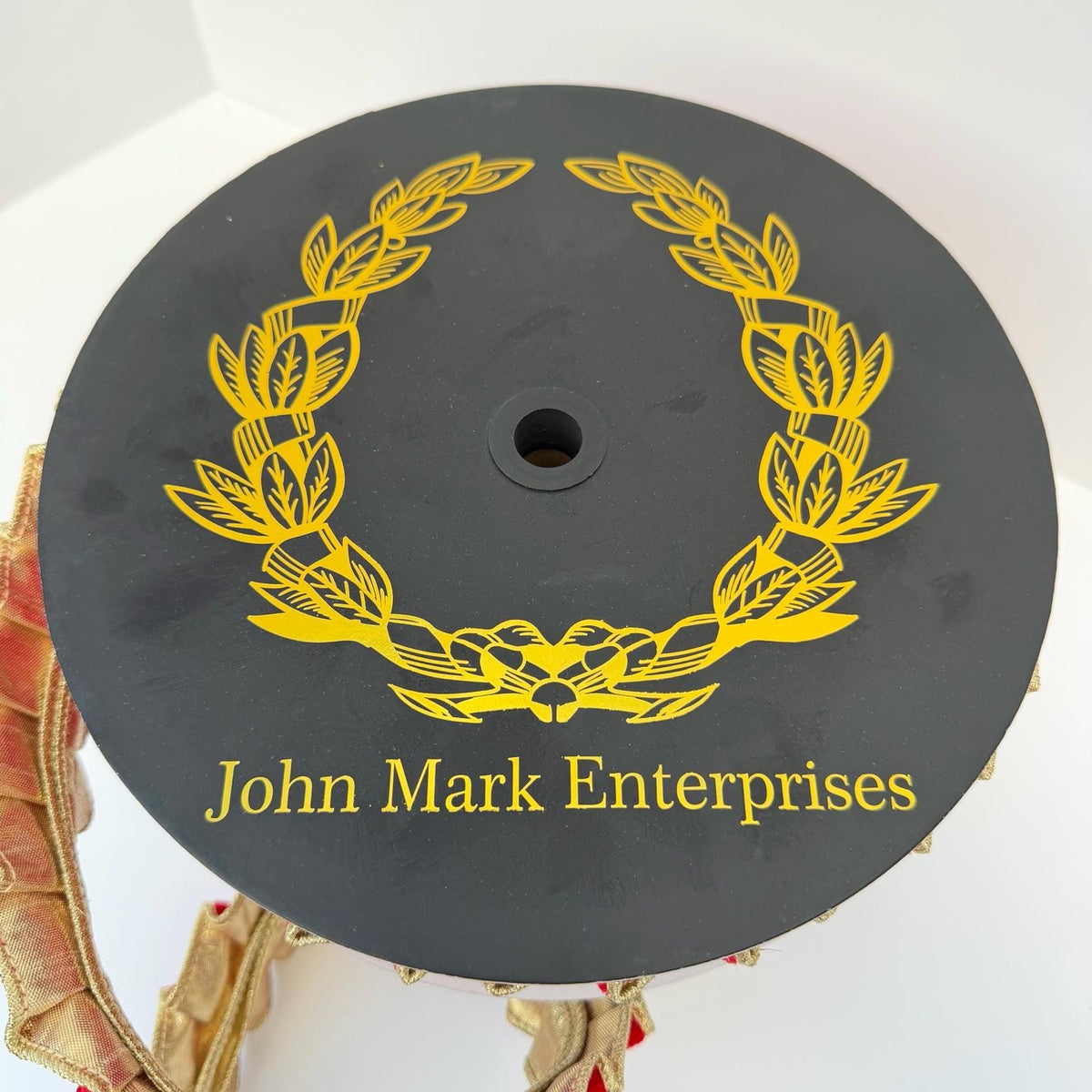 Red Velvet Christmas Ribbon | Pleated Gold Wired Designer Ribbon for Bows – John Mark Ribbon