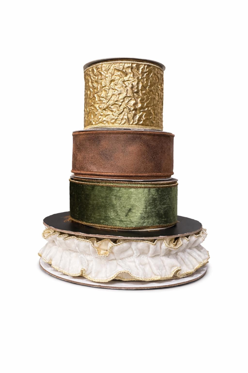 Christmas Ribbon, Wired Ribbon, Wreath Ribbon, Designer Ribbon, Gold Metallic Ribbon, Bow Making, John Mark Ribbon
