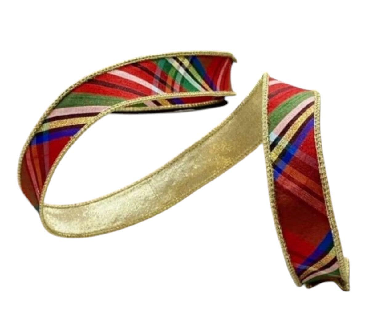 Traditional Plaid Ribbon Holiday Craft Wreath Making Christmas Bow Tree Decor Gold Edge Nutcracker Design Christmas Tree D Stevens Ribbon