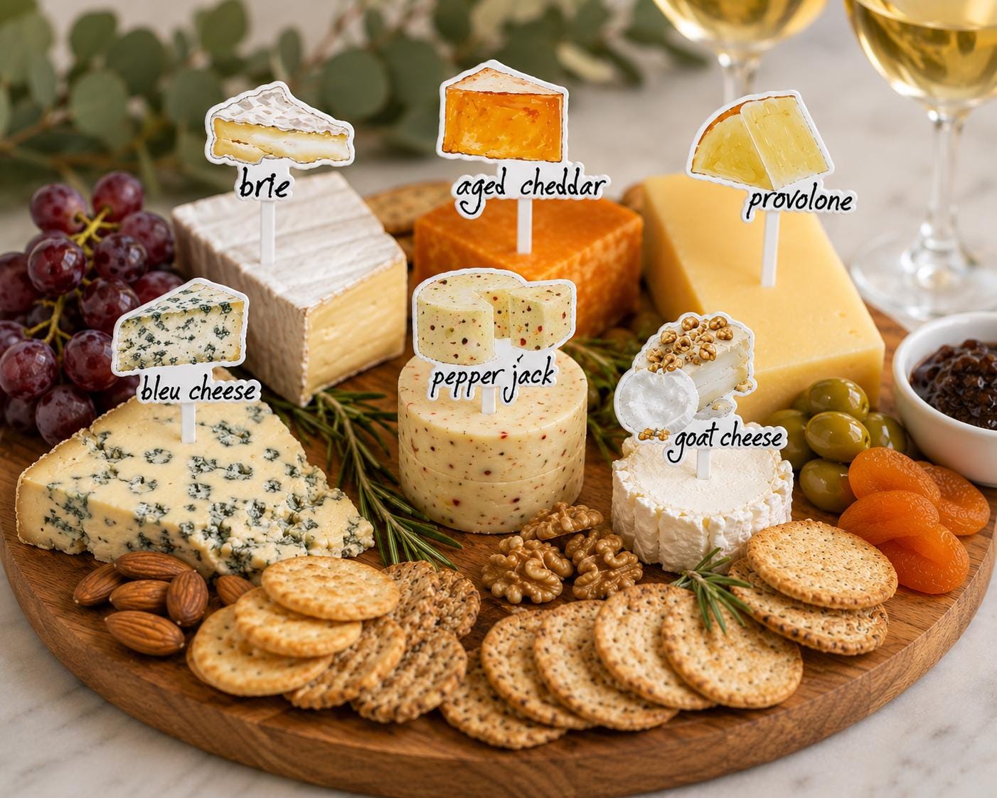 Reusable Cheese Markers Charcuterie Board Accessories Appetizer Picks Food Labels Food Picks Hostess Gift Thank You Gift Set of 6