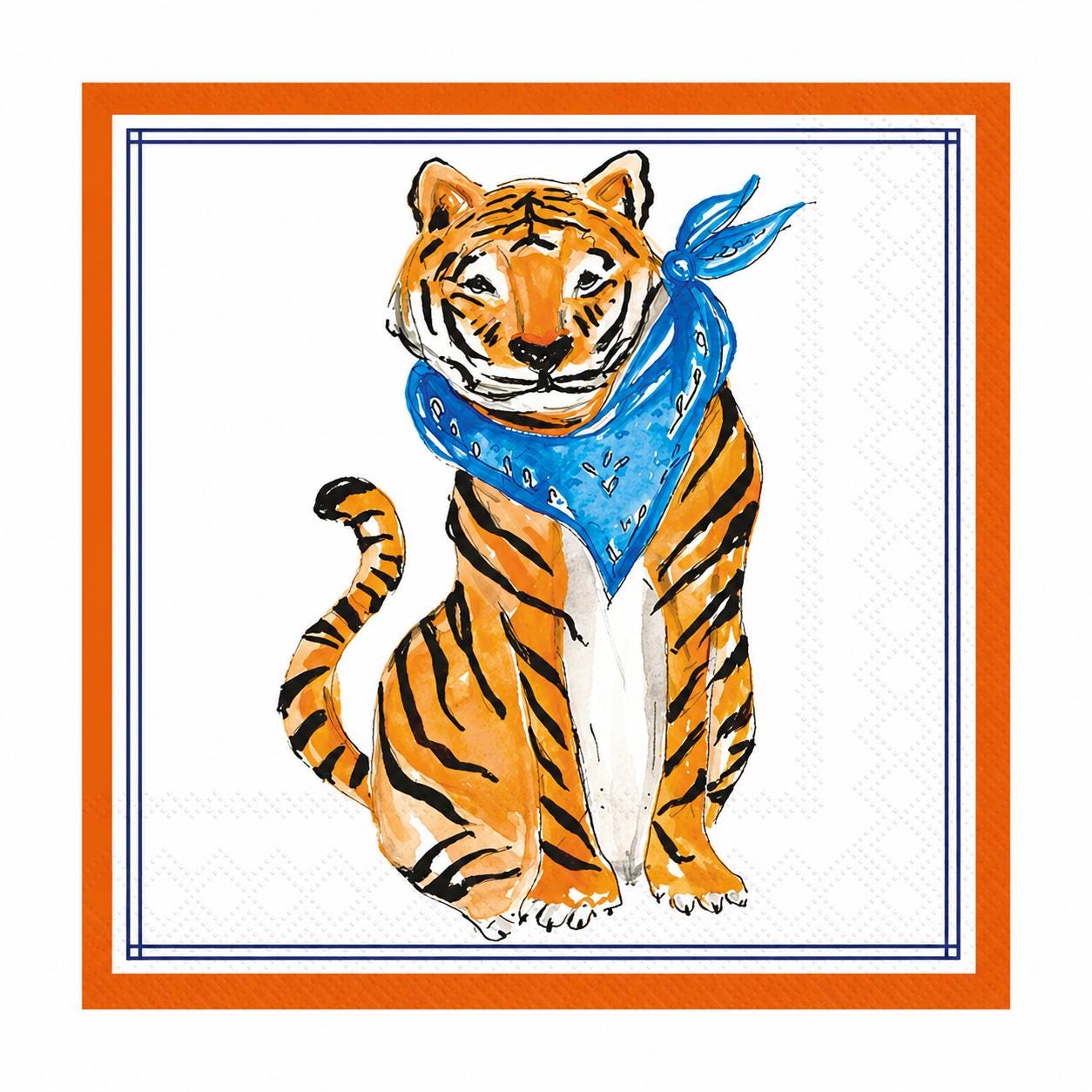 Tiger Cocktail Napkins Game Day Napkins Football Party Napkins Tailgate Party Decor Hostess Gift Thank You Gift Set of 20