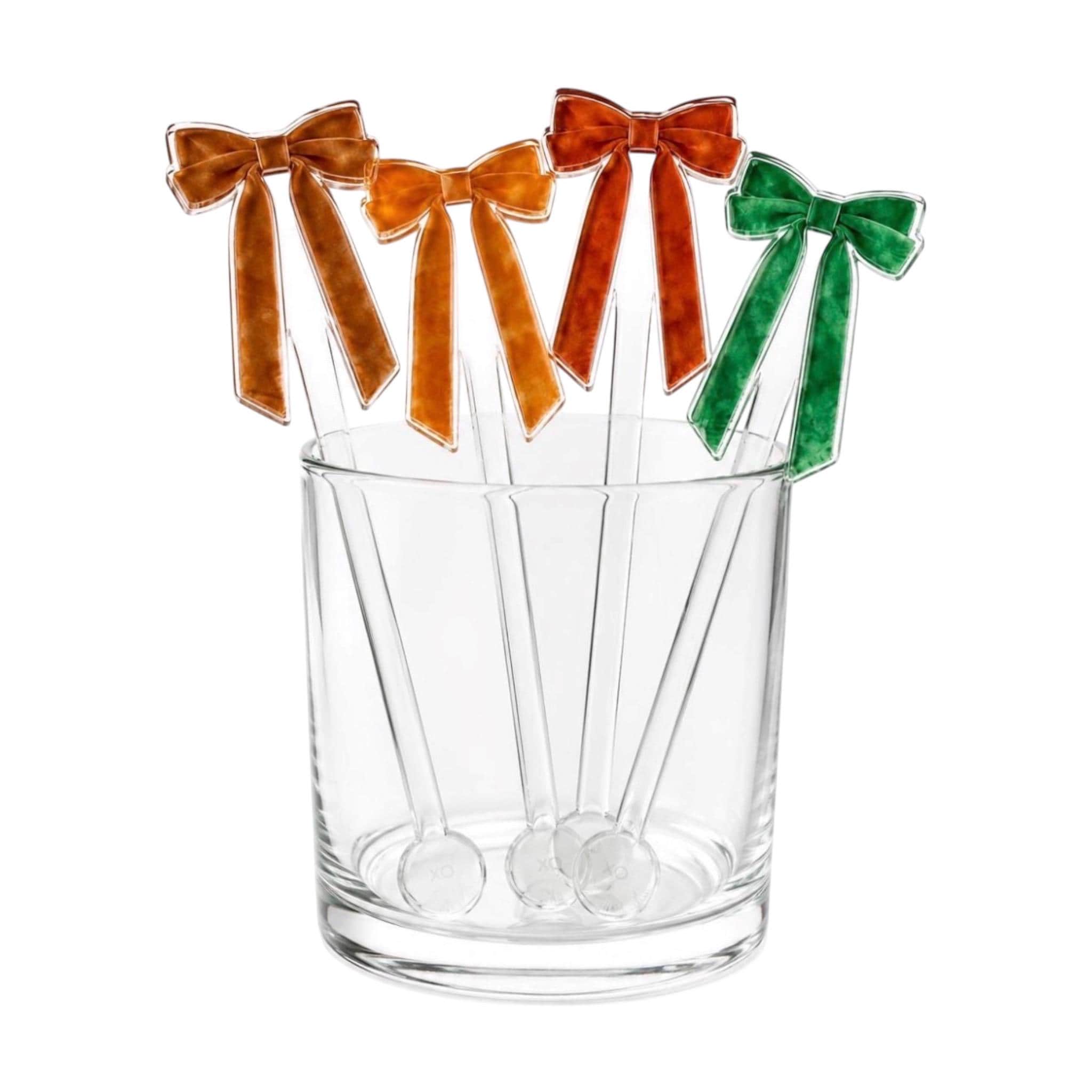 Fall Bow Stir Sticks Acrylic Cocktail Stirrers Reuseable Drink Accessories Thanksgiving Entertaining Hostess Gift Thank You Gift