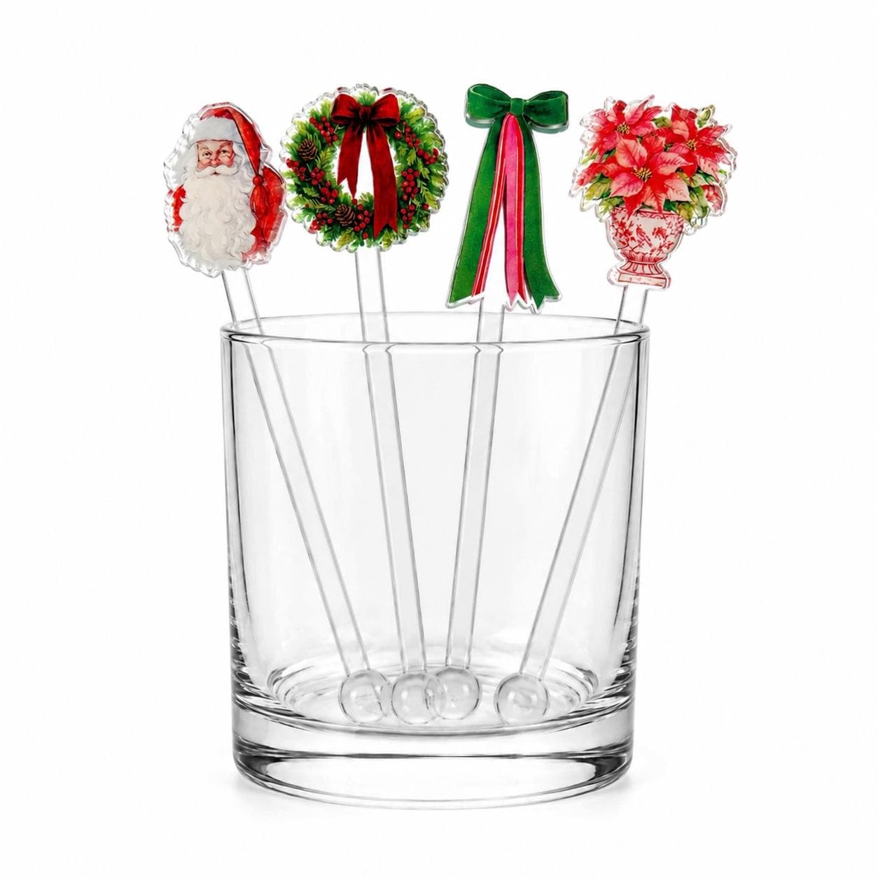 Vintage Christmas Drink Stirrers Acrylic Cocktail Stirrers Coffee Bar Hot Cocoa Bar Reusable Christmas Party Hostess Gift Thank You Gift