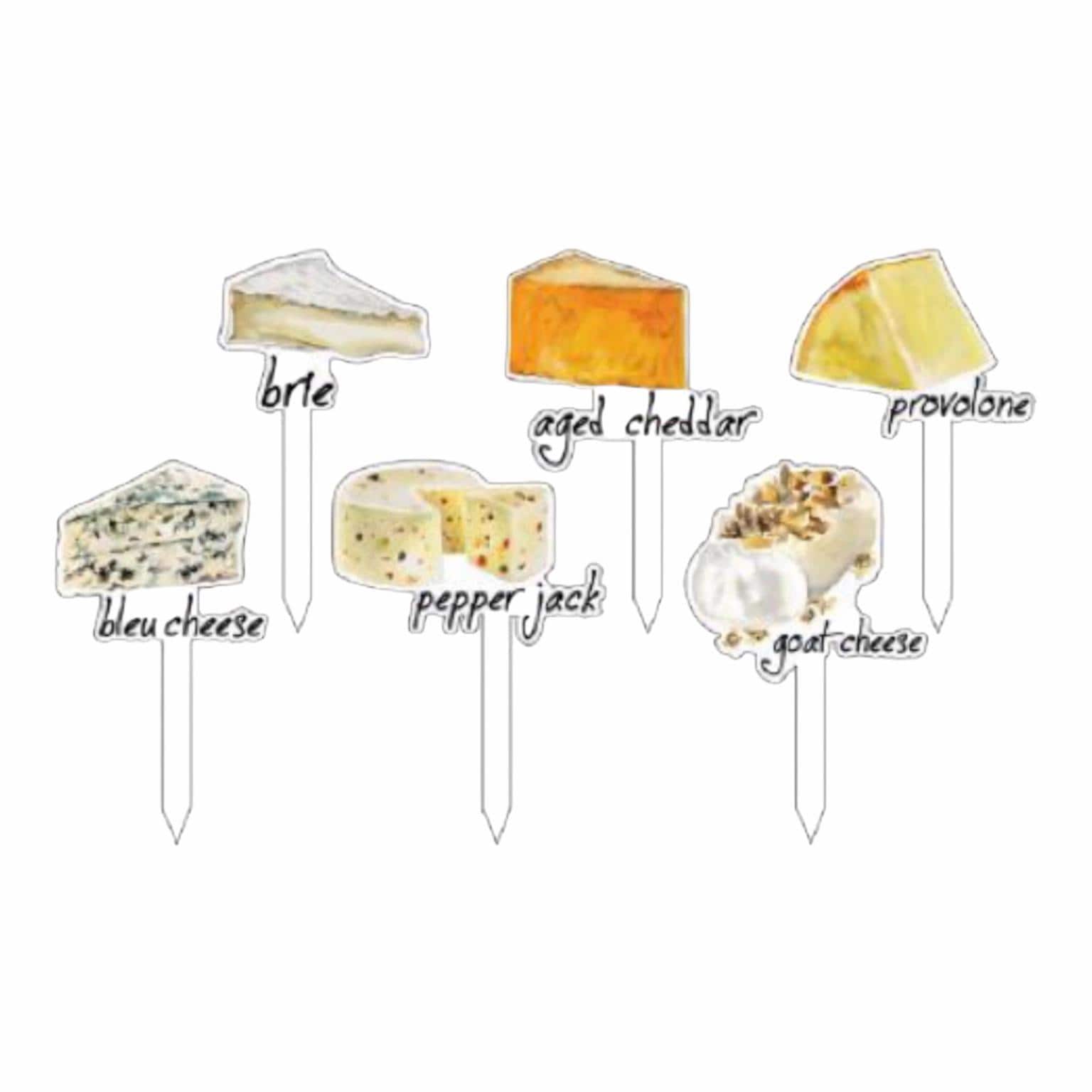 Reusable Cheese Markers Charcuterie Board Accessories Appetizer Picks Food Labels Food Picks Hostess Gift Thank You Gift Set of 6
