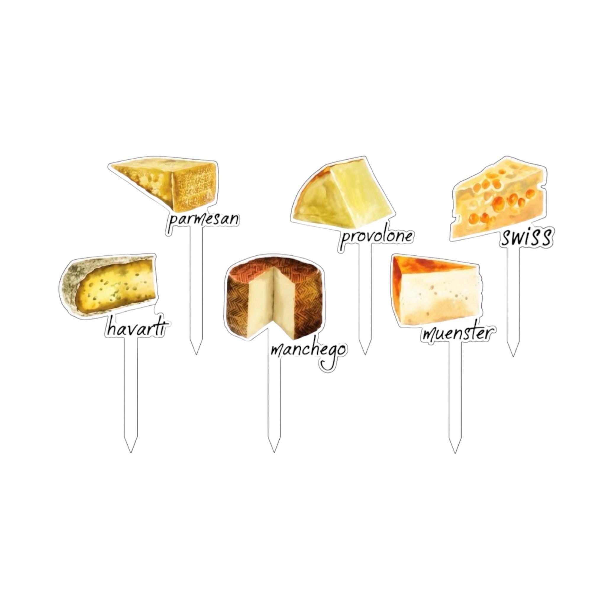 Reusable Cheese Markers Charcuterie Board Accessories Watercolor Cheese Labels Appetizer Picks Party Decor Hostess Gift Thank you gift