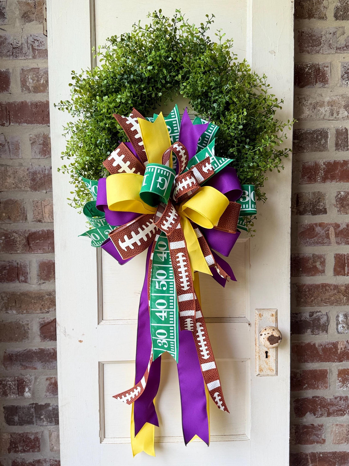 Custom Game Day Wreath Bow | Football Bow in Team Colors