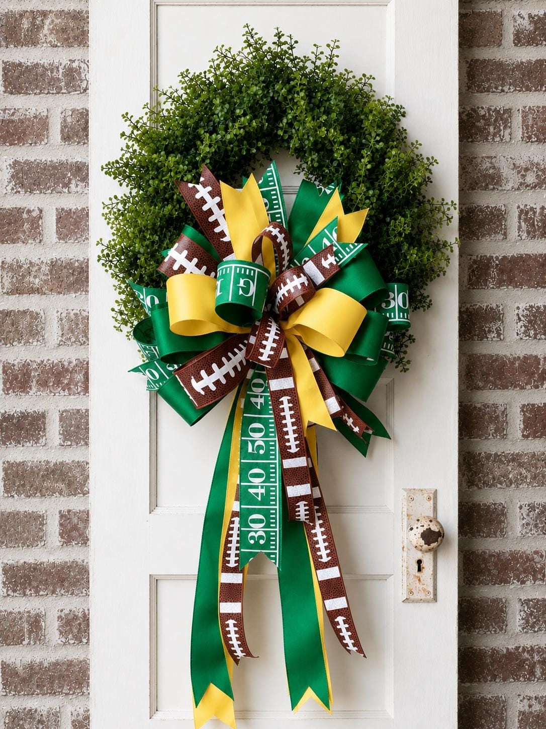 Game Day Wreath Bow Football Bow Front Door Bow Custom Team Colors Wreath Attachment Fall Wreath Bow