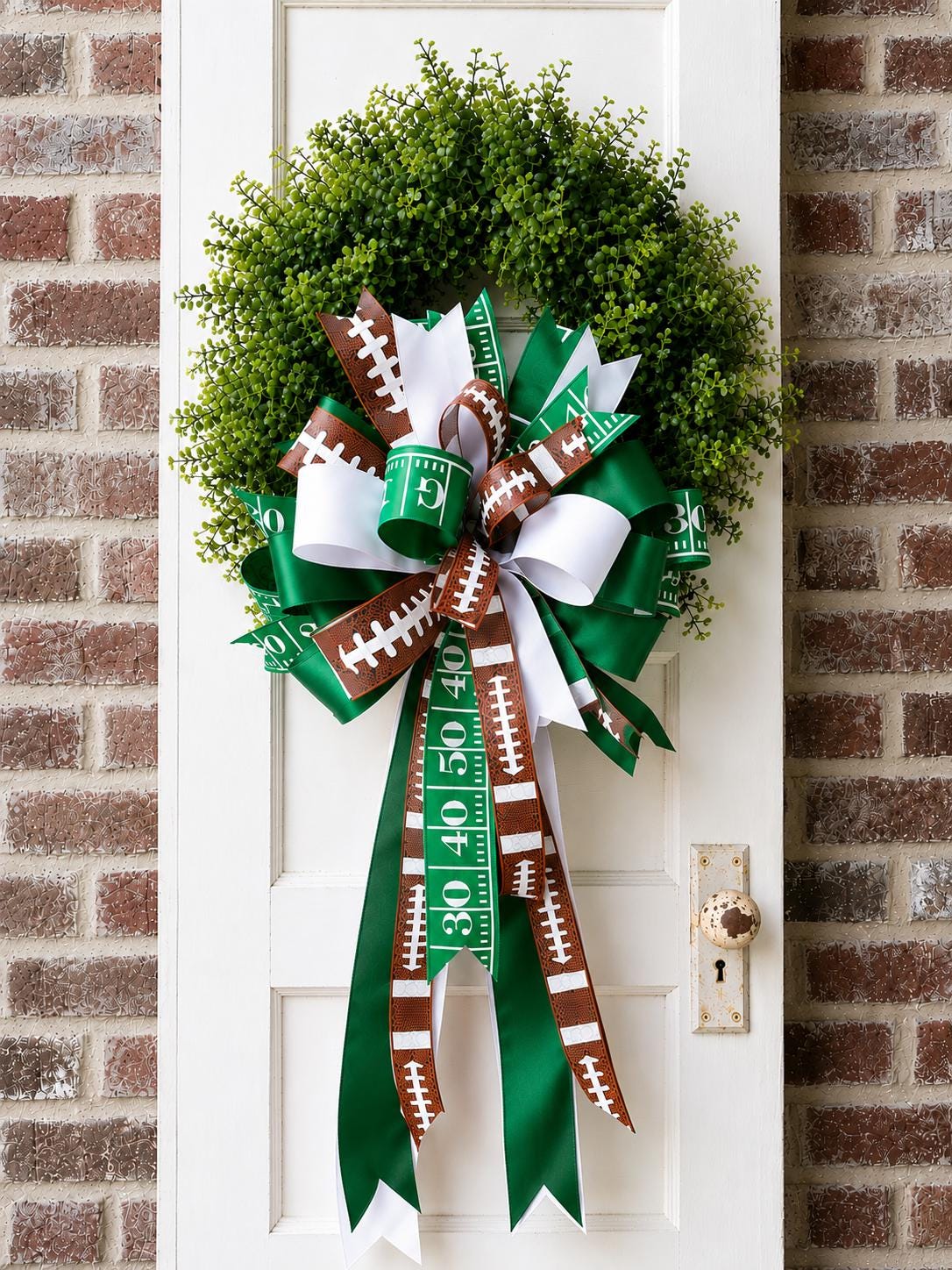 Game Day Wreath Bow Football Bow Front Door Bow Custom Team Colors Wreath Attachment Fall Wreath Bow